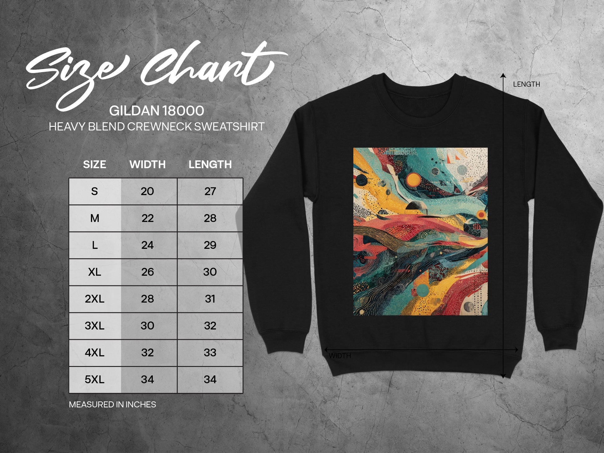 Abstract Wavy Colorful Pattern Crewneck Sweatshirt product type
Abstract art, Wavy pattern, Colorful design, Crewneck sweatshirt, Sweatshirt, Pullover, Artistic, Modern art, Vibrant colors, Unique design, Graphic sweatshirt, Long sleeve, Casual wear, Unisex apparel, Gift idea, Fashion, Apparel, Top, Trendy, Graphic print