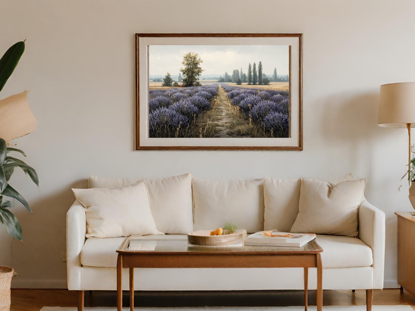 Lavender Field Pathway Landscape Wall Art Print