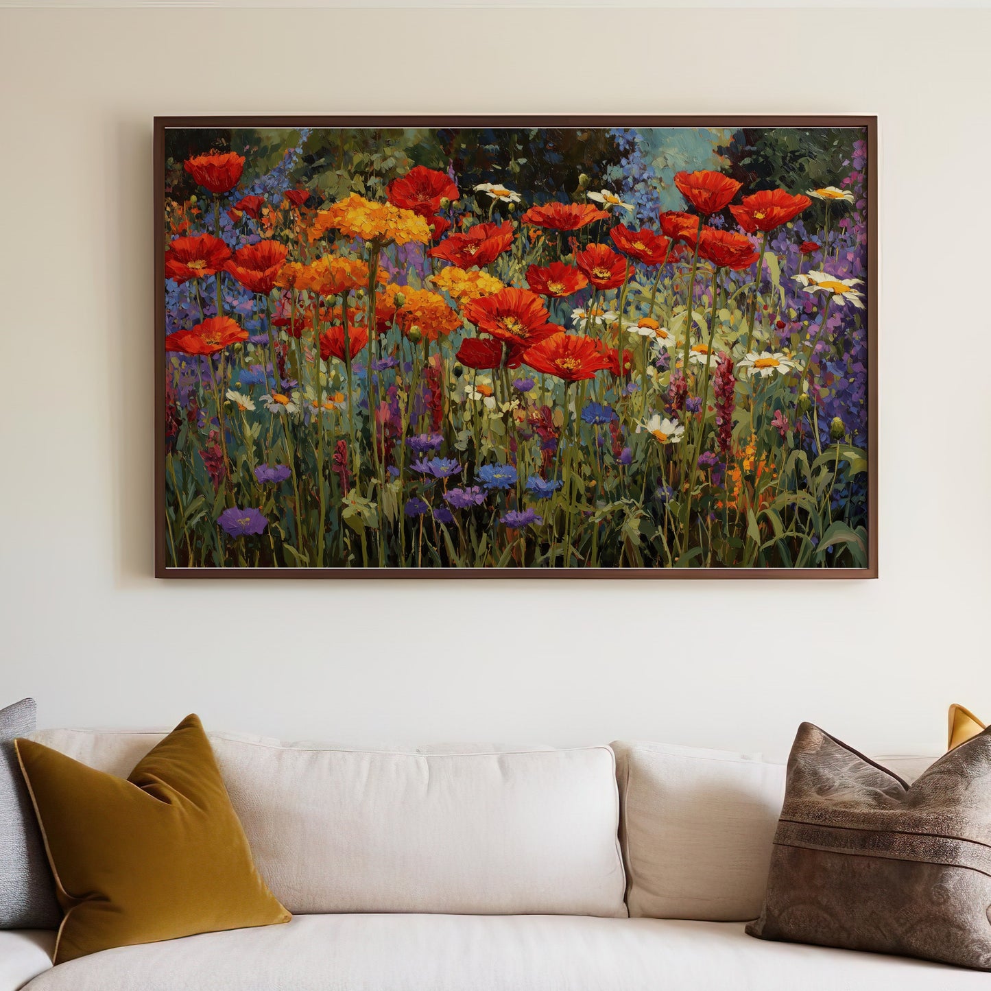 Vibrant Poppy Wildflower Field Oil Painting product type