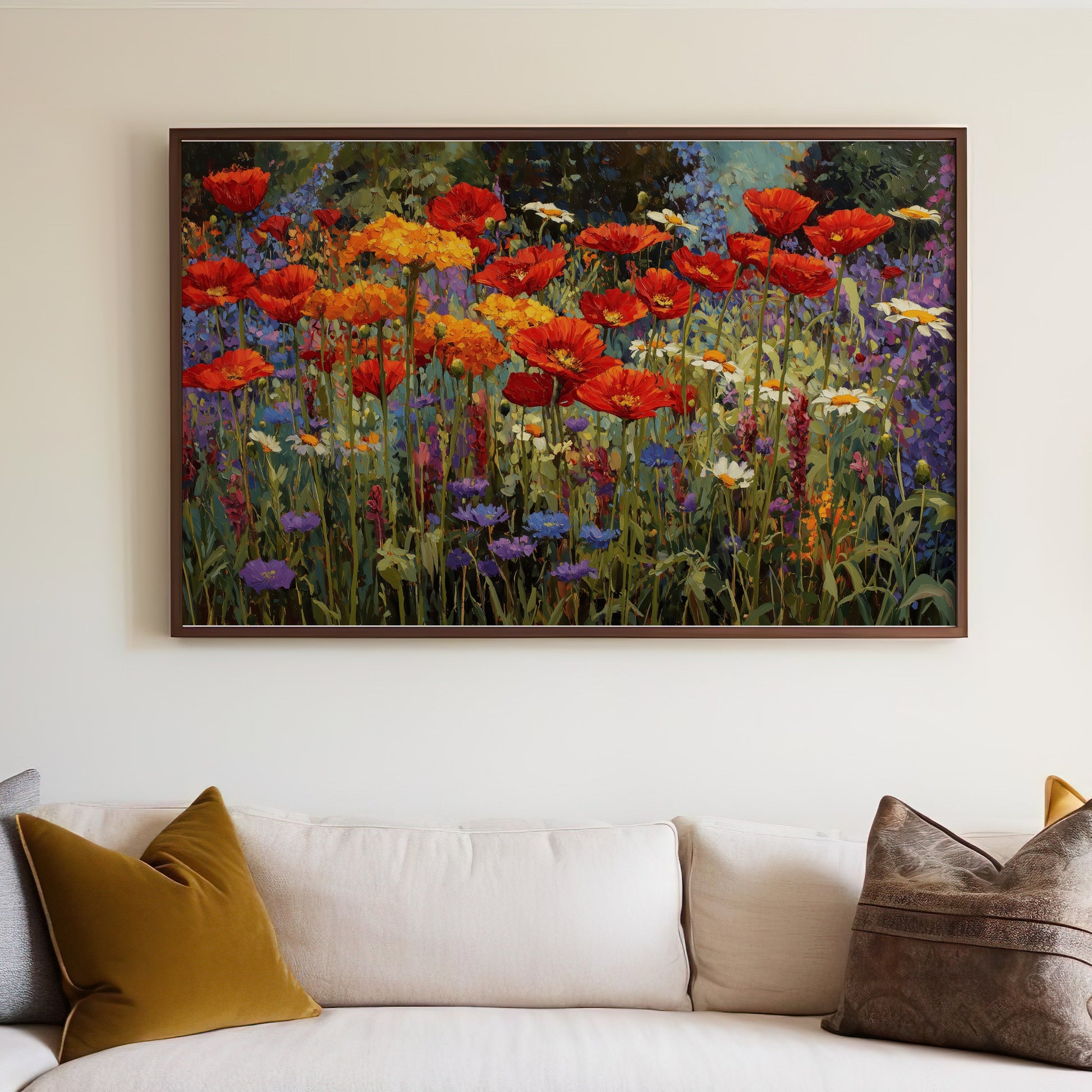 Vibrant Poppy Wildflower Field Oil Painting product type