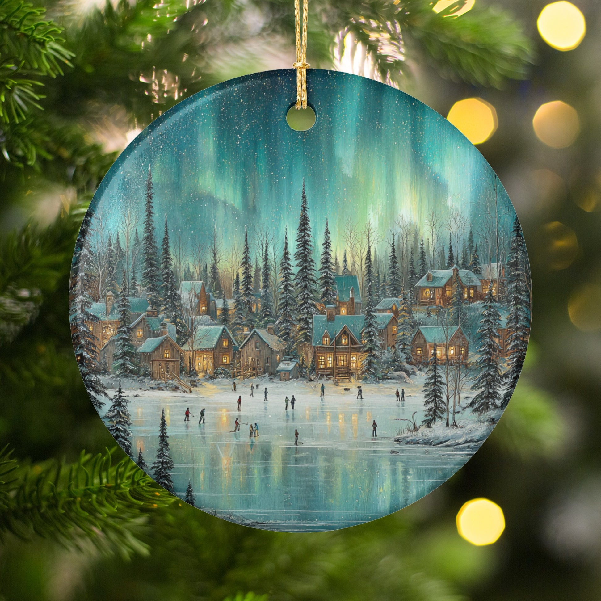 Charming Winter Village Scene Ornament Decorative Item
