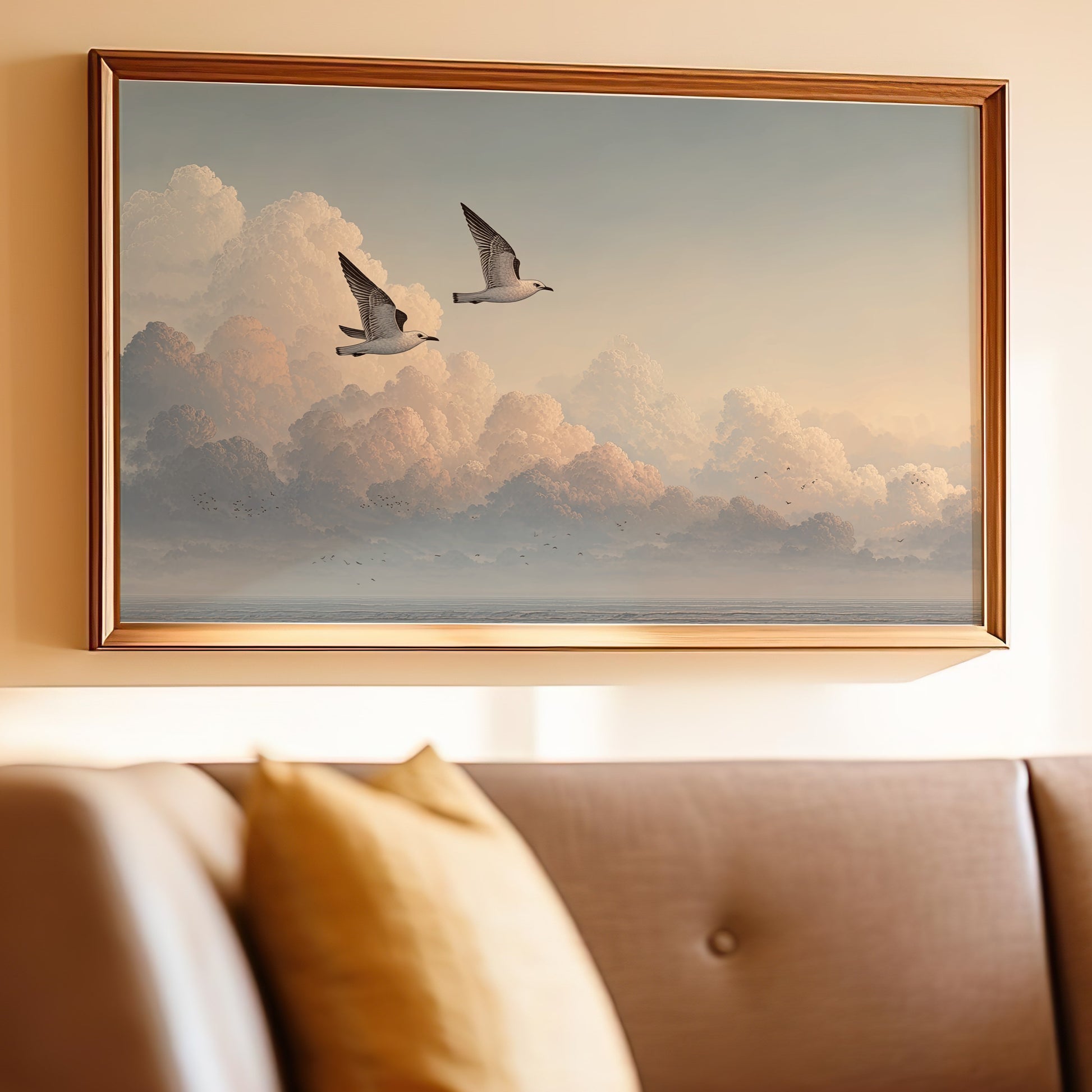 Tranquil Sky with Flying Geese Wall Art Decor