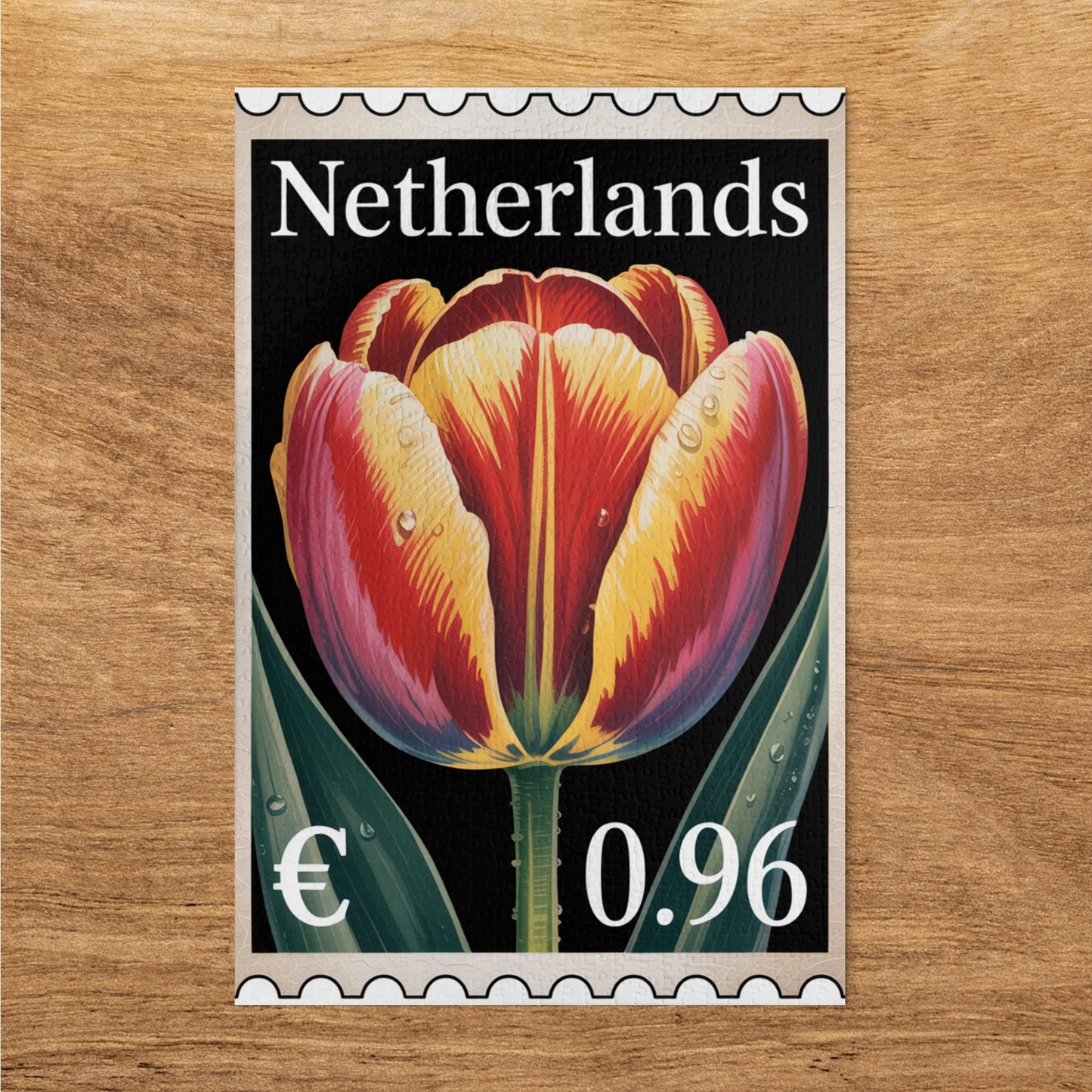 Colorful Netherlands Tulip Stamp Art For Collectors