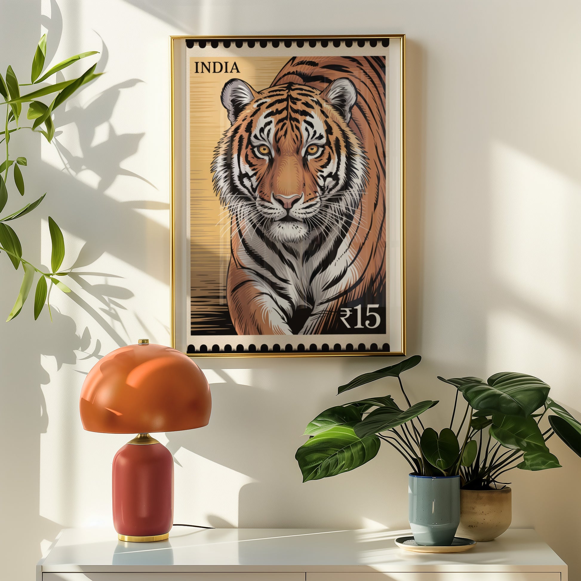 India's Majestic Tiger Vintage Art Print