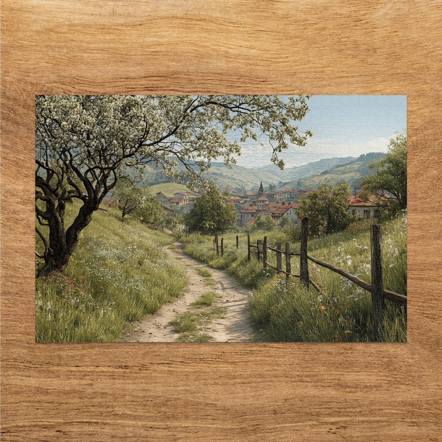 Scenic Countryside Path to Village Puzzle Product