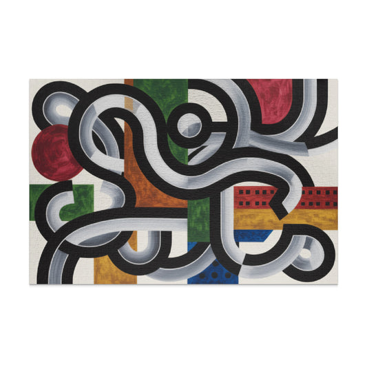 Abstract Modern Art Pattern Puzzle with Geometric Shapes