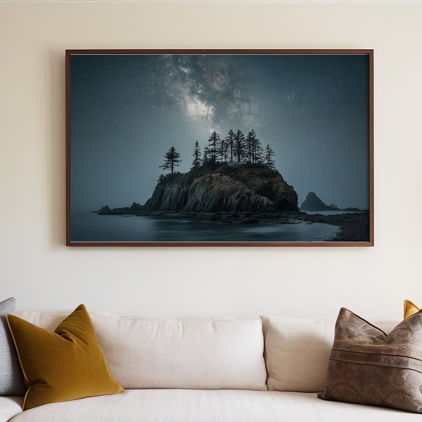 Mystical Night Landscape Framed Wall Art Print