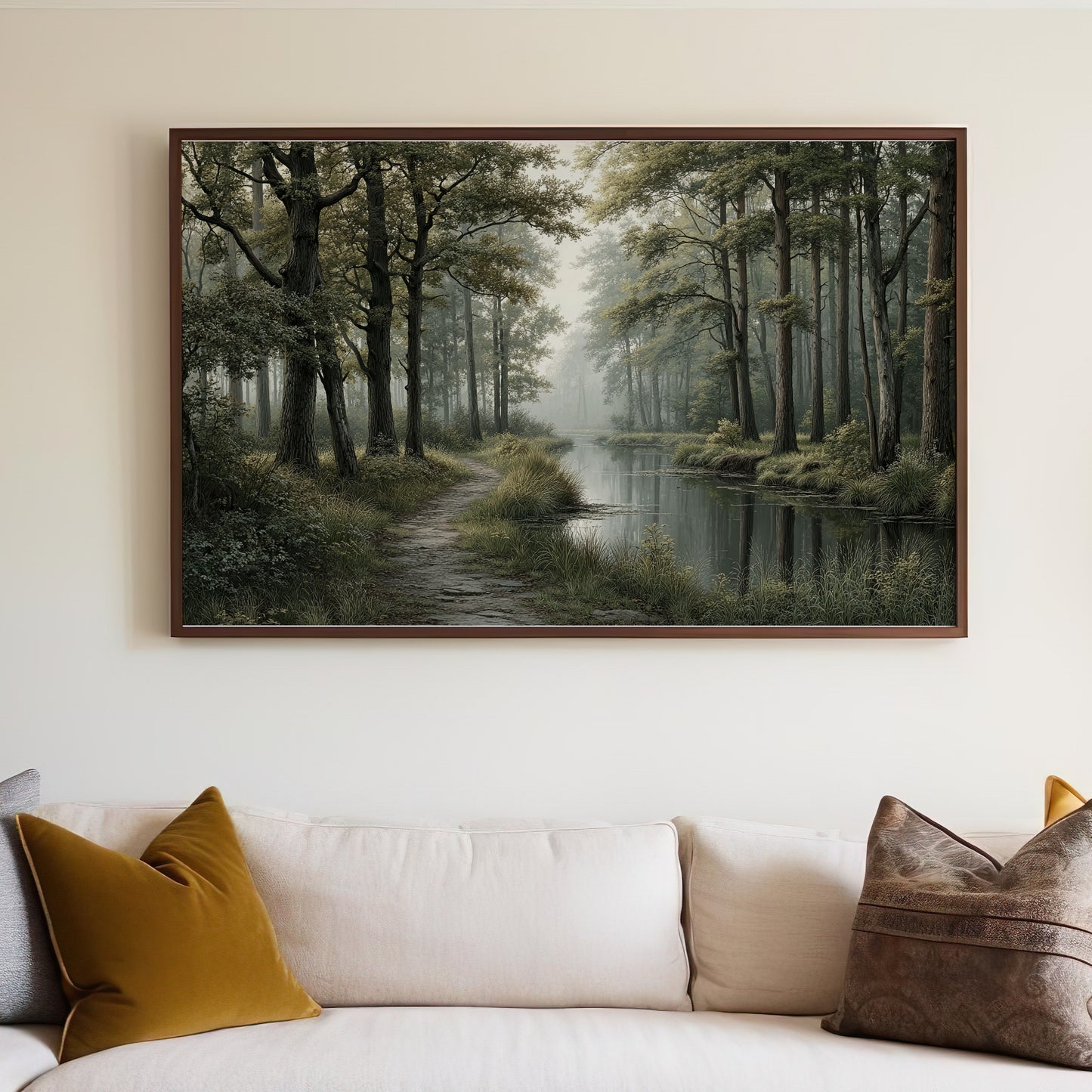 Serene Forest Pathway Wall Art for Tranquil Home Decor