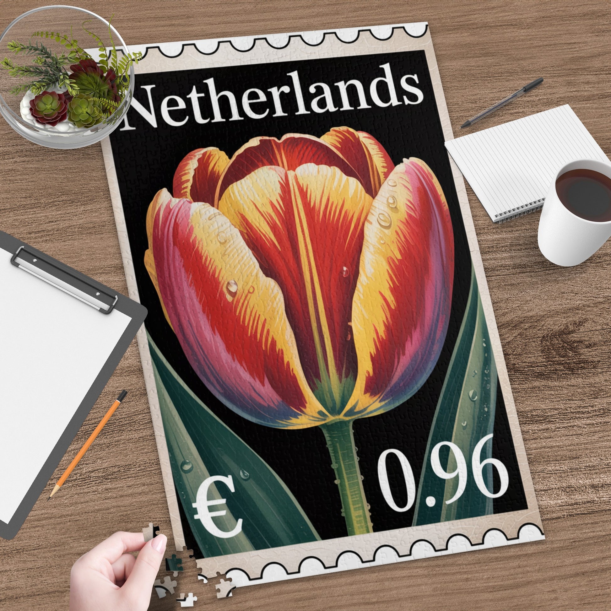 Netherlands Tulip Puzzle with Stamp Design