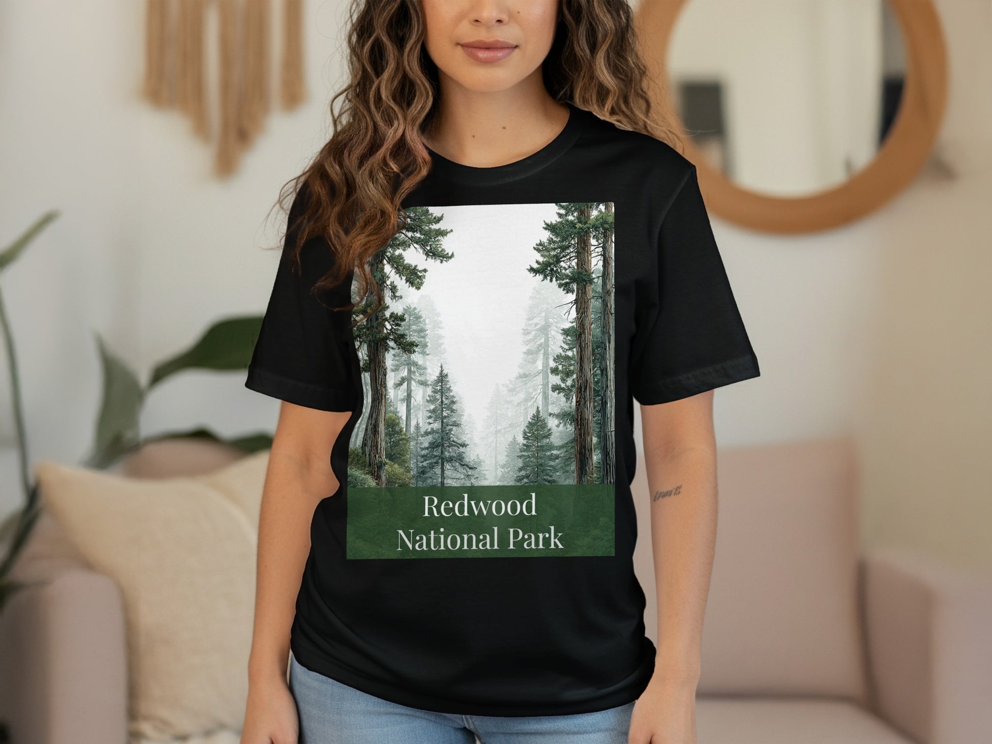 Graphic Tee Highlighting Redwood National Park