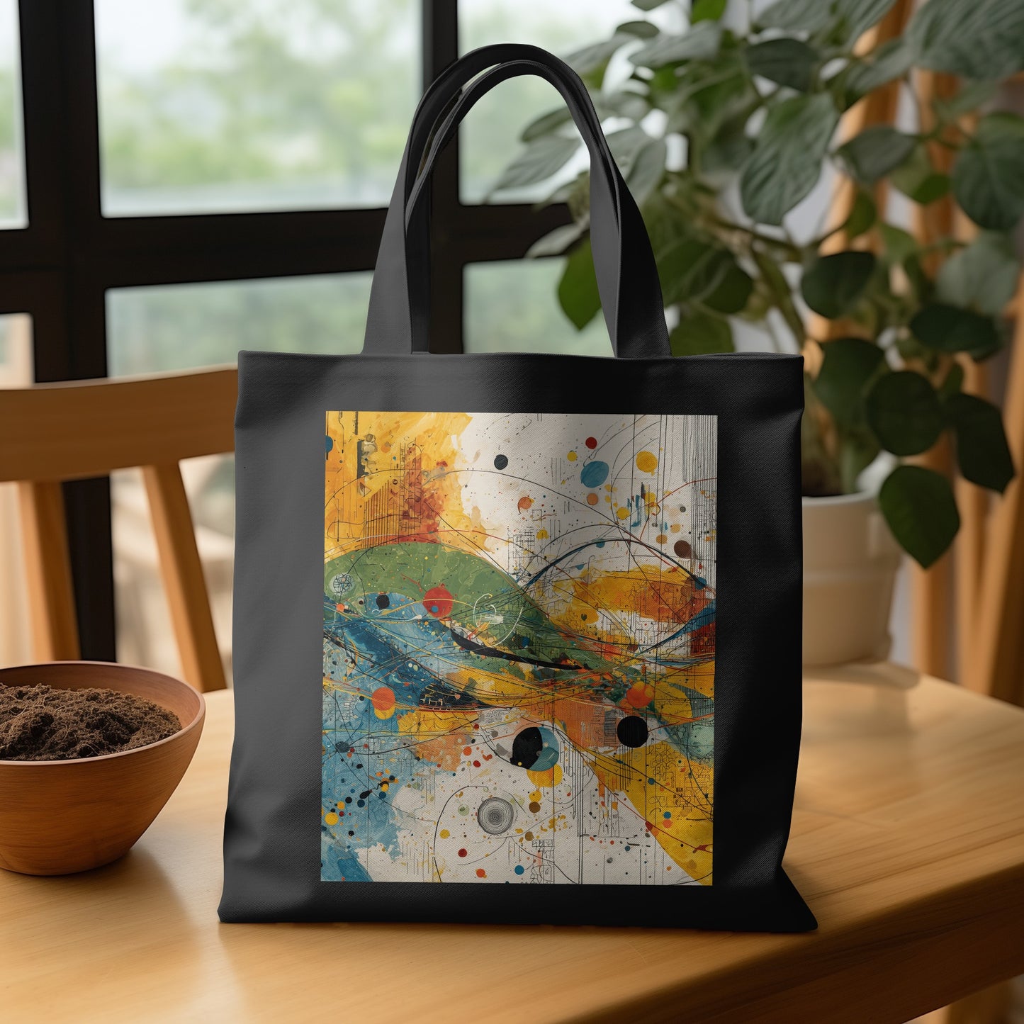 Colorful Abstract Splatter Art Modern Tote Bag Carryall product type