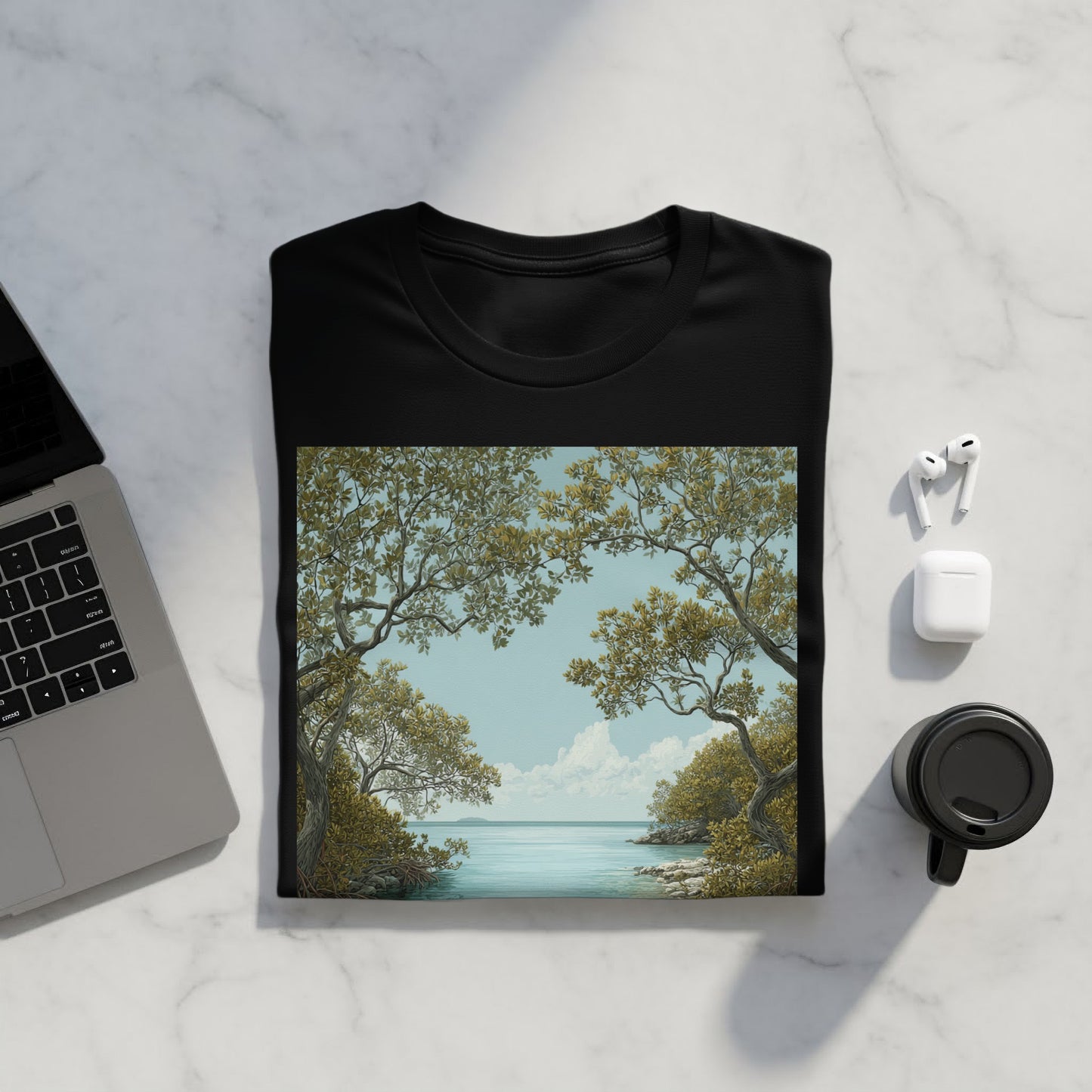 Serene Landscape Graphic Print T-shirt