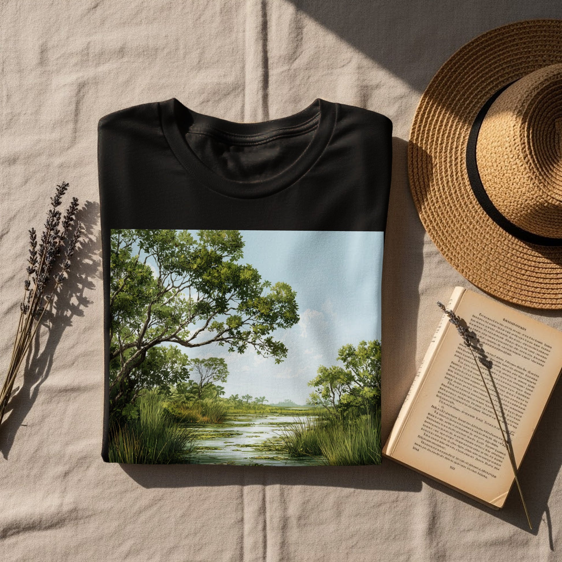 Serene Landscape T-Shirt with Relaxing Nature Scene