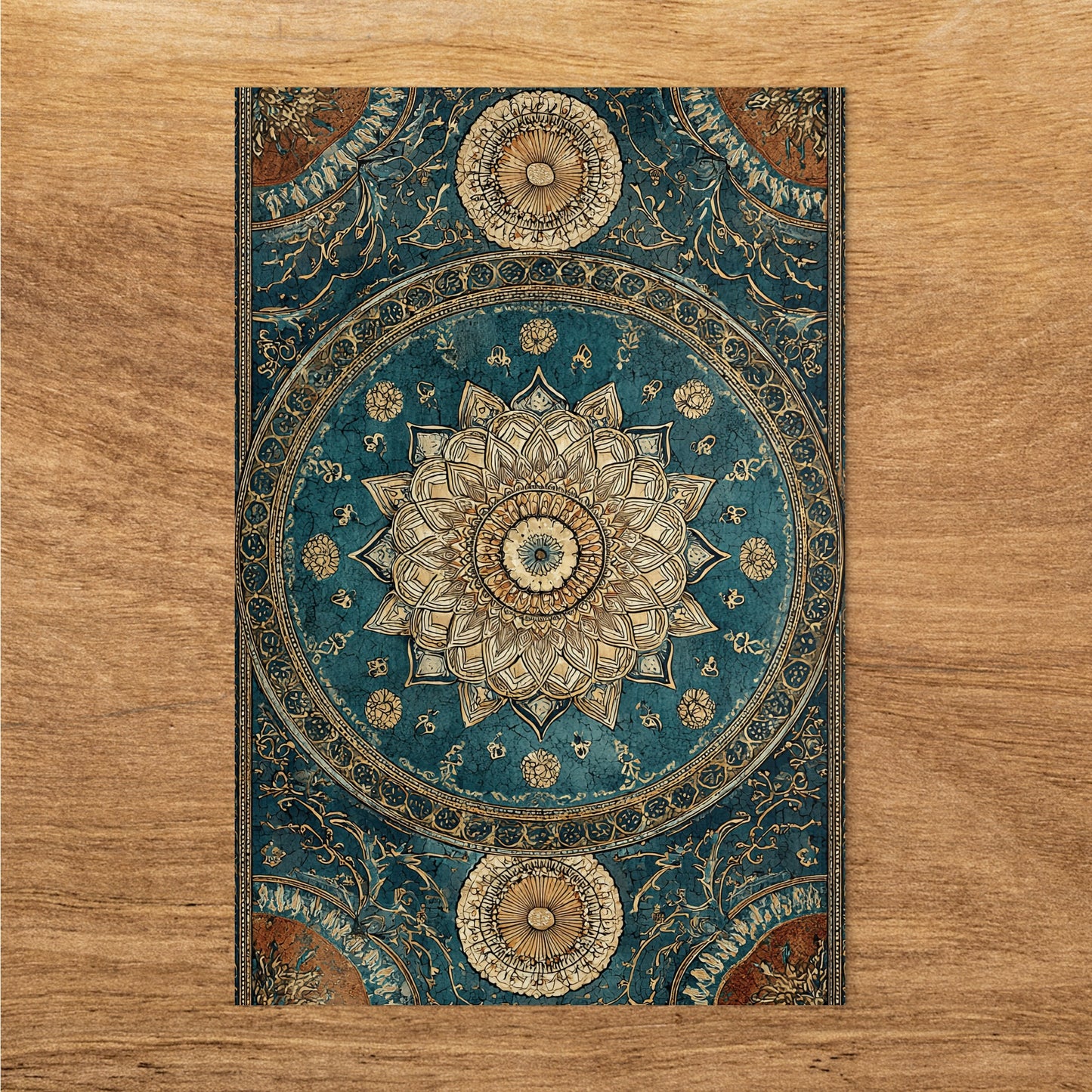 Ornate Mandala Design on Ethnic Themed Rug