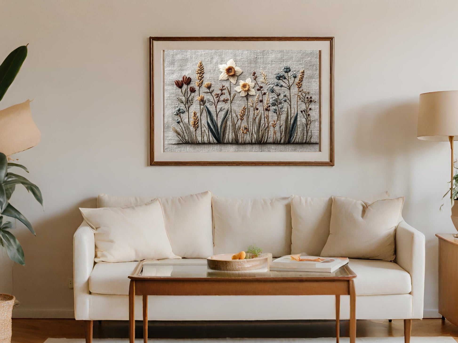 Beautiful Framed Wall Art Featuring Floral Design