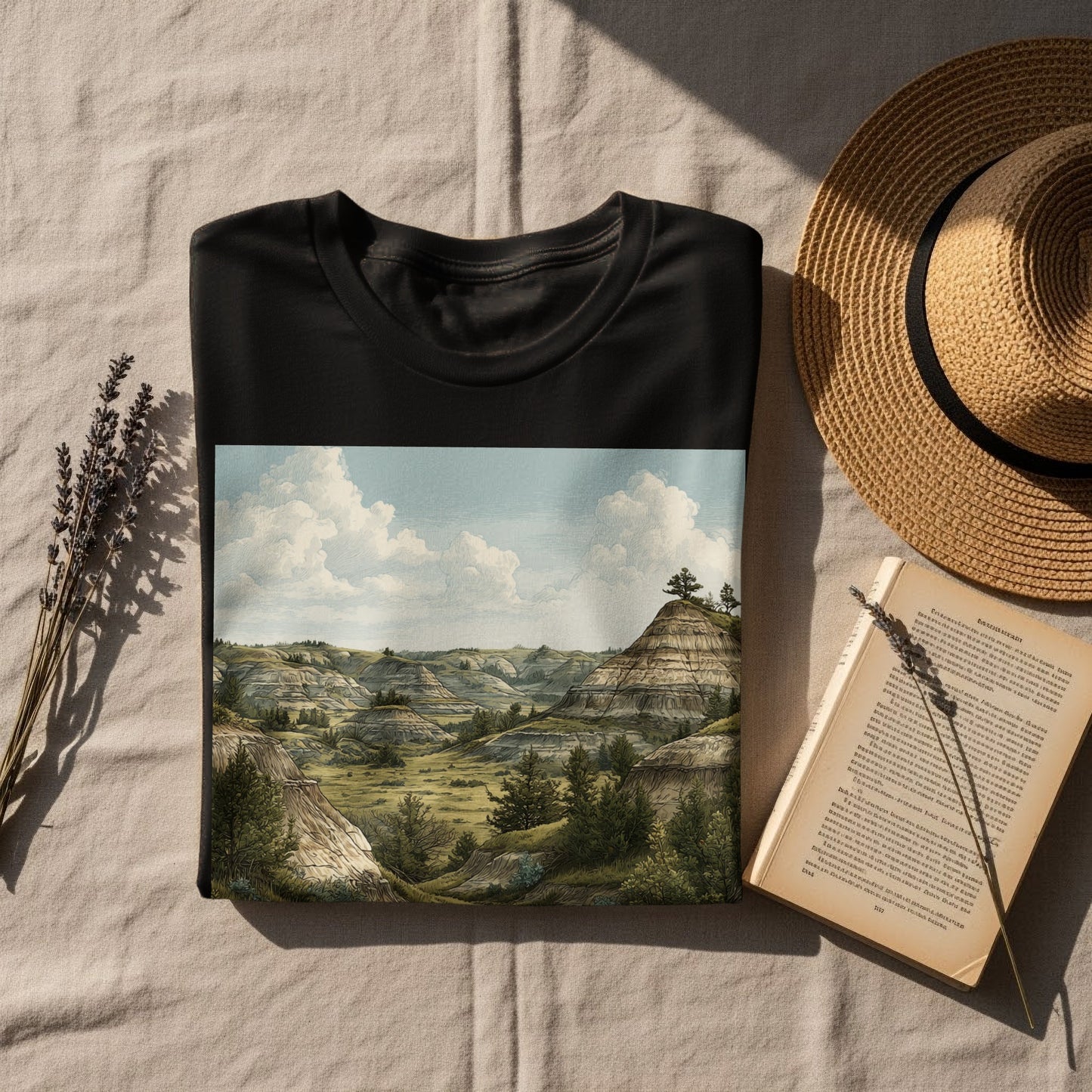 Scenic Landscape Graphic Print T-Shirt Casual Wear