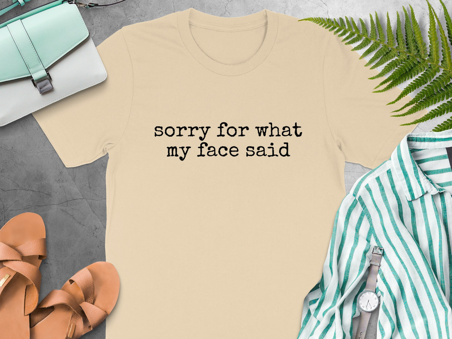 sorry for what my face said graphic tee