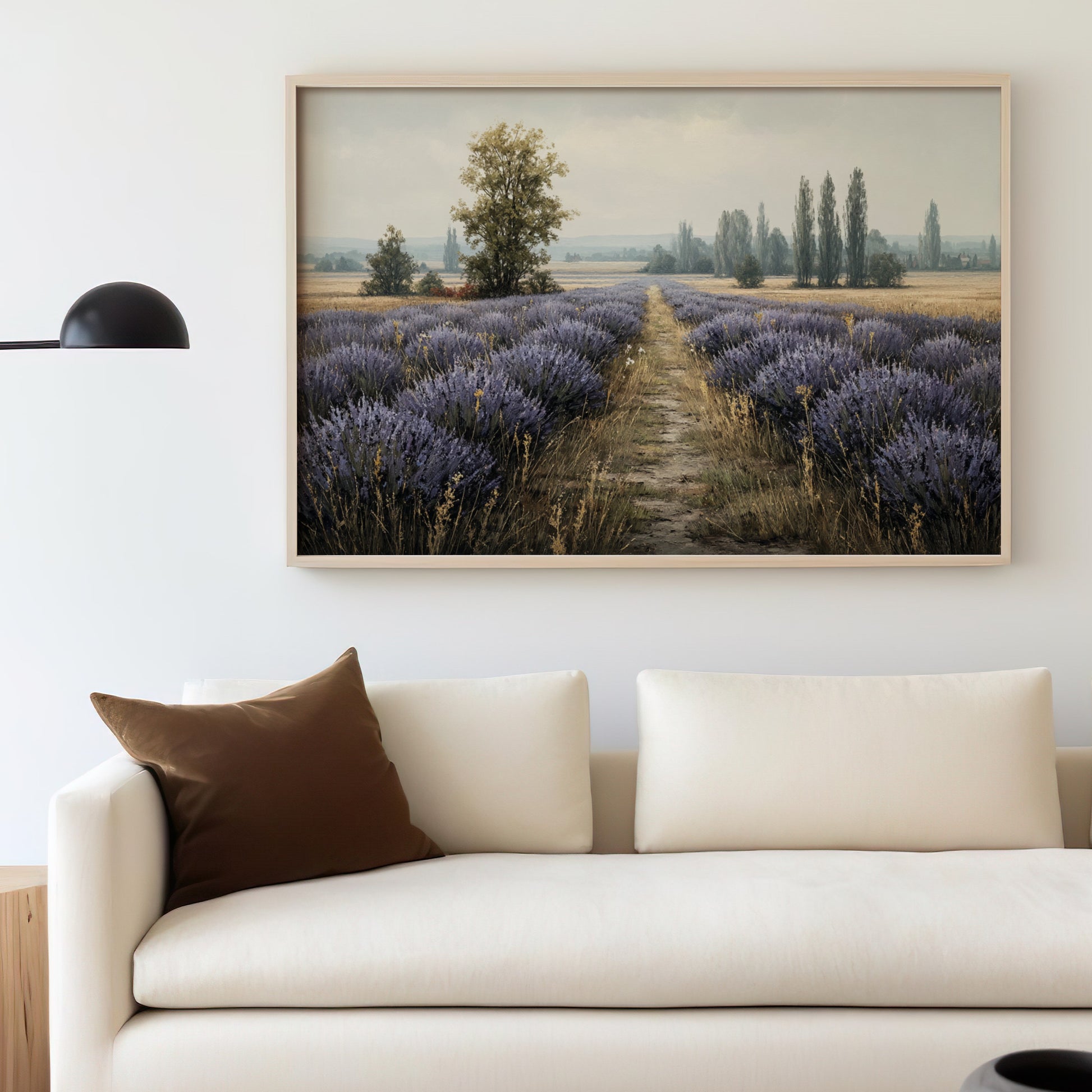 Serene Lavender Field Pathway Landscape Wall Art