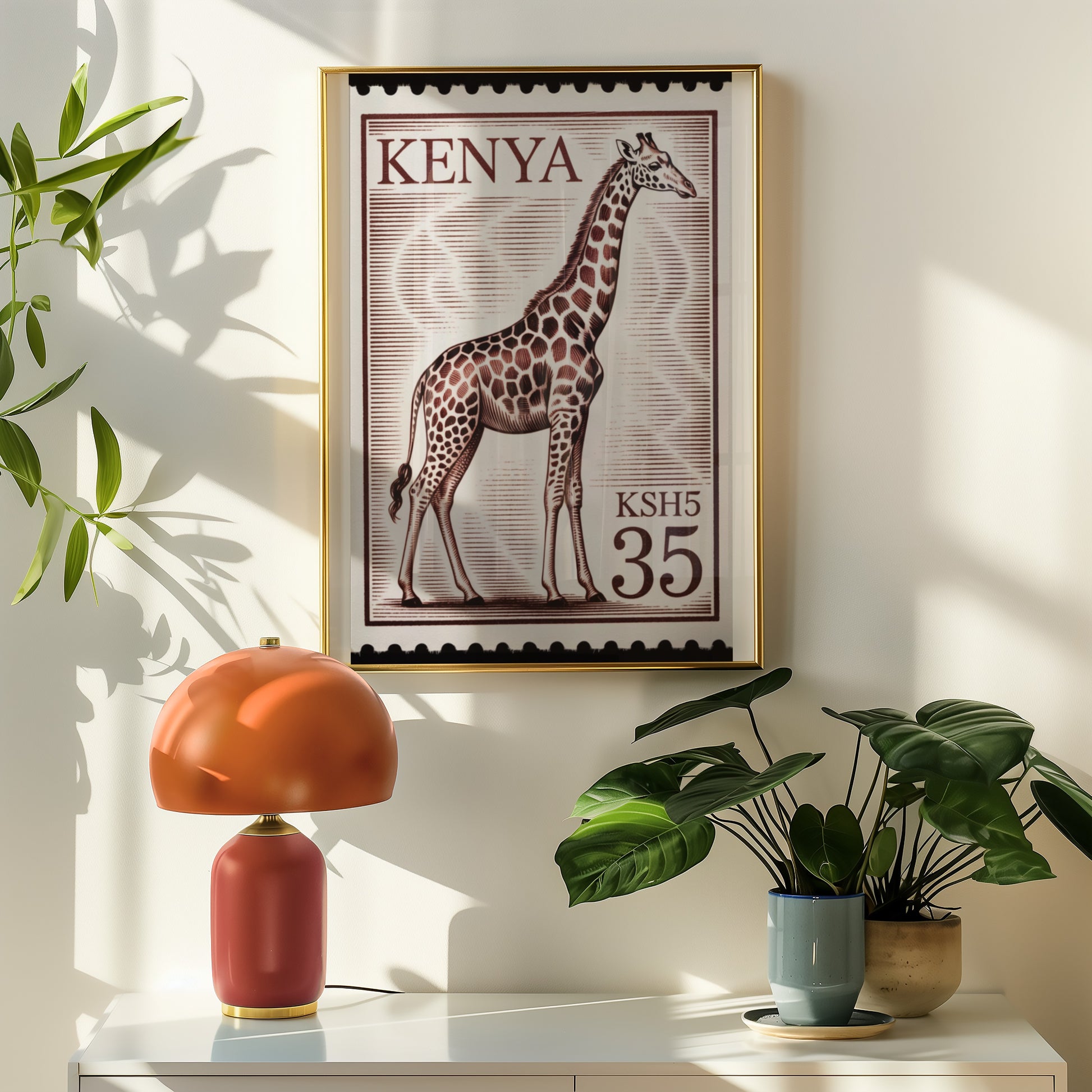 Kenya KSH5 35 Giraffe Wall Art Print