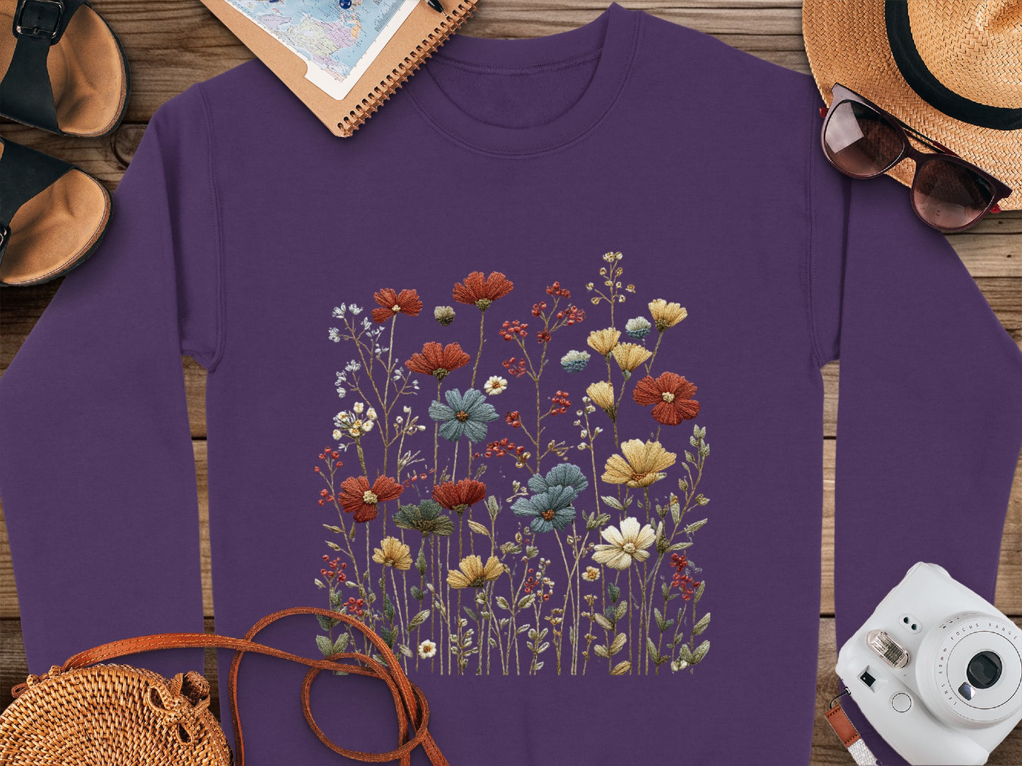 Beautiful Colorful Wildflowers Design Sweatshirt