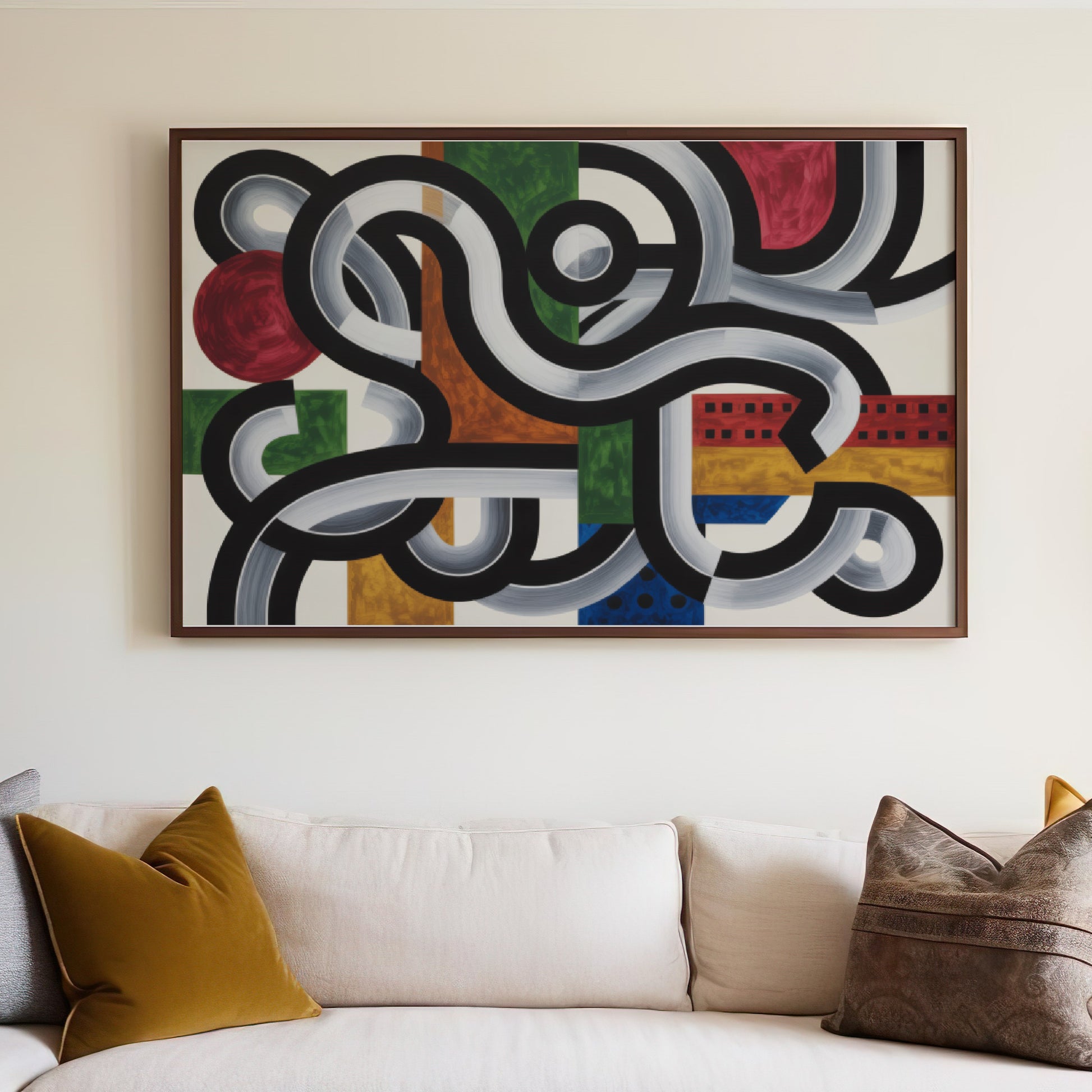 Colorful Abstract Geometric Shapes Wall Art Painting