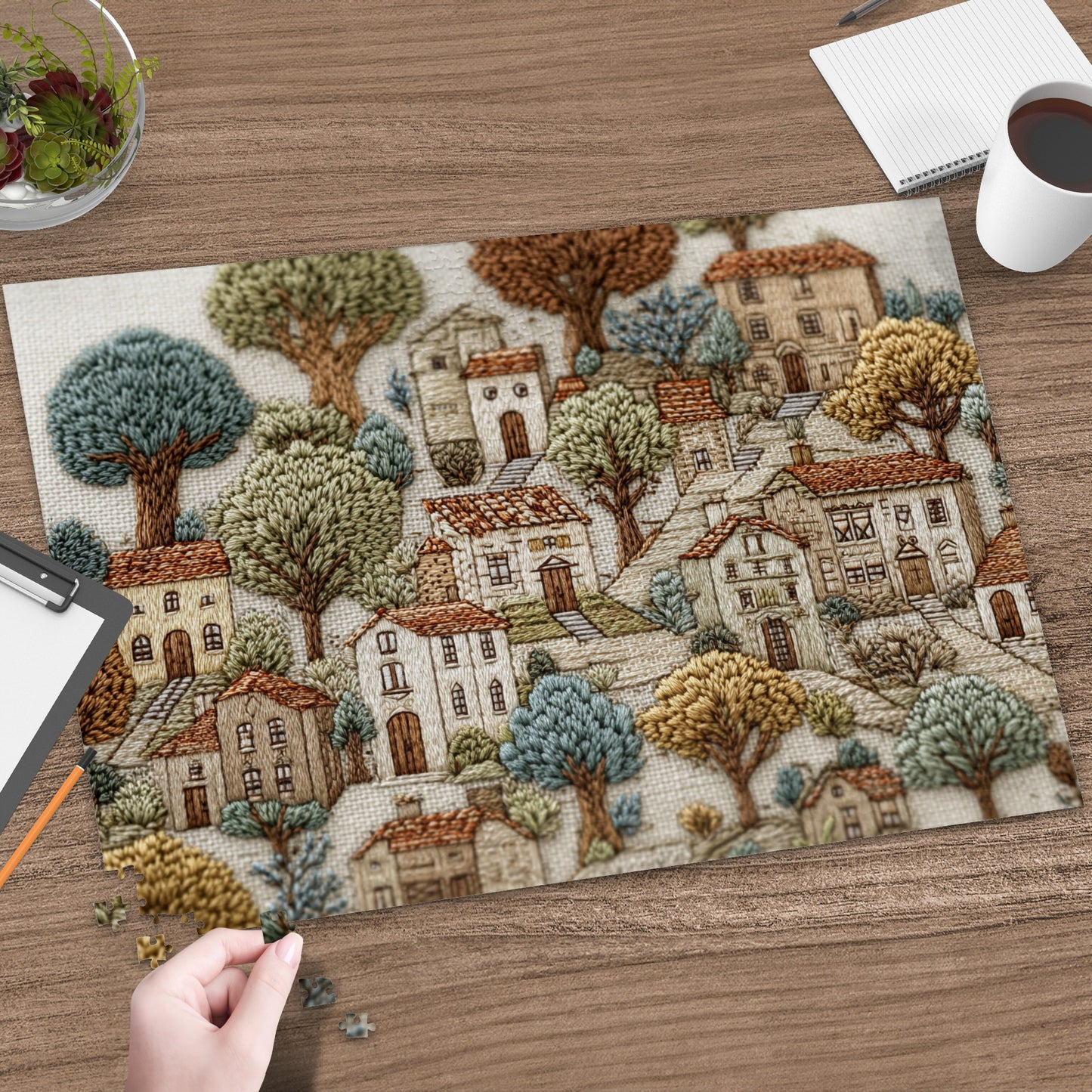 Colorful European Street Scene Jigsaw Puzzle