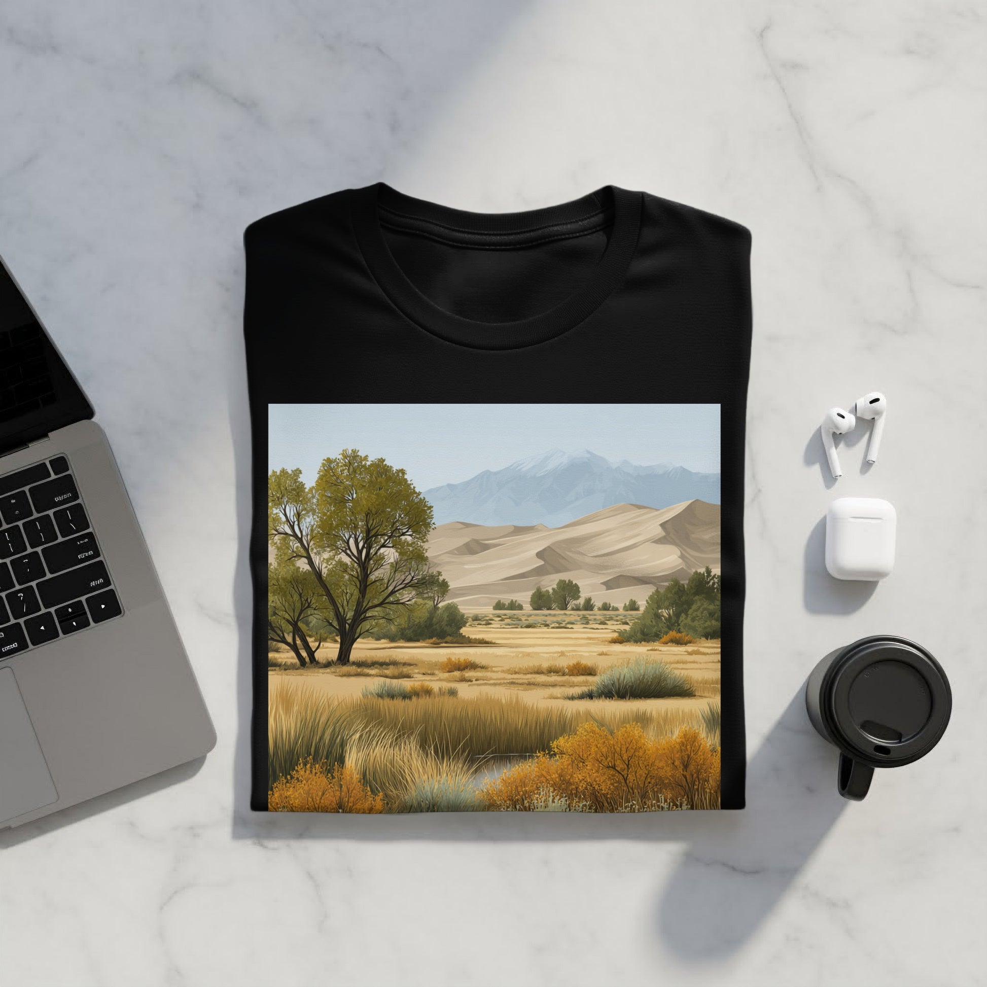 Scenic Landscape Art Printed on Apparel Product