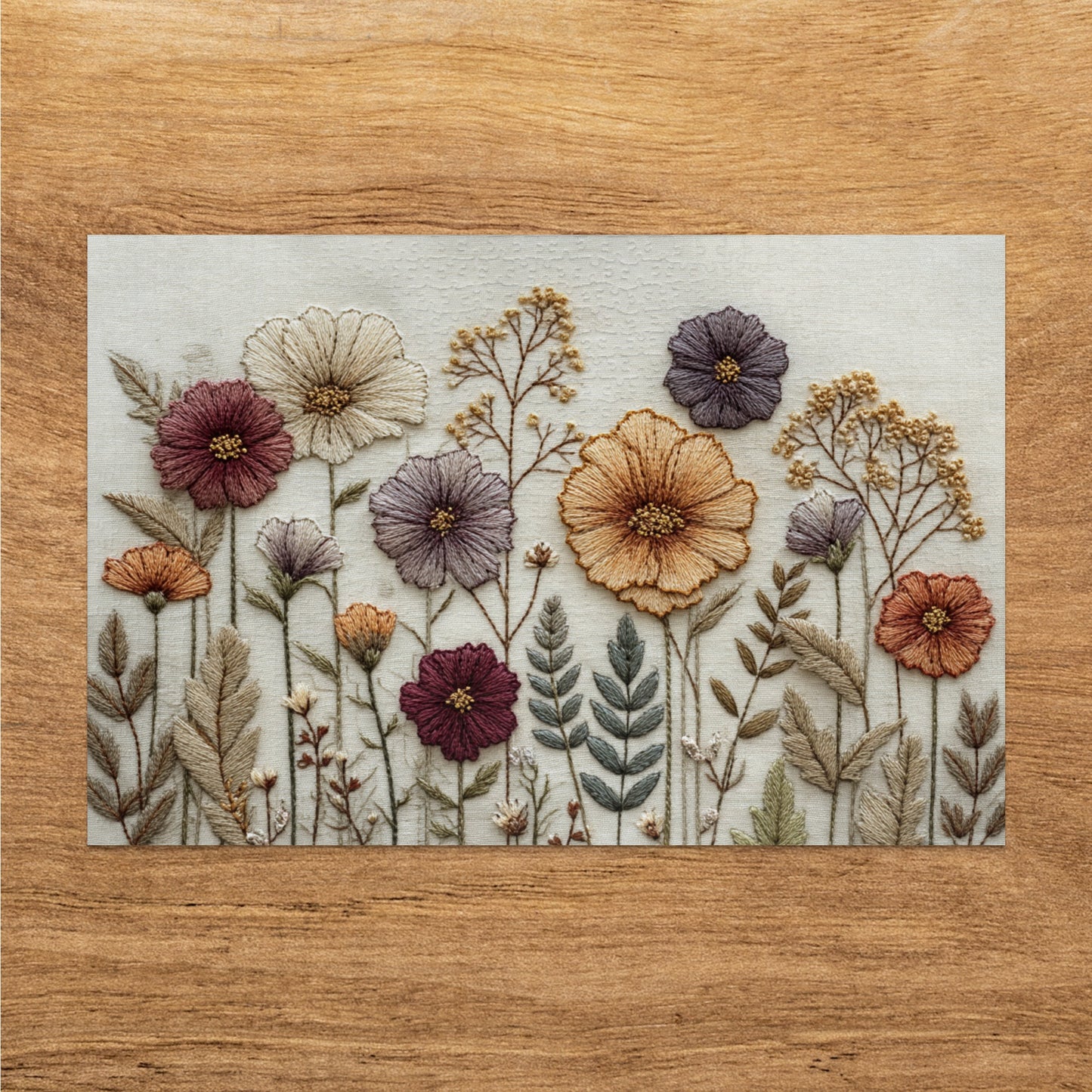 Beautiful Embroidered Floral Artwork for Home Decor