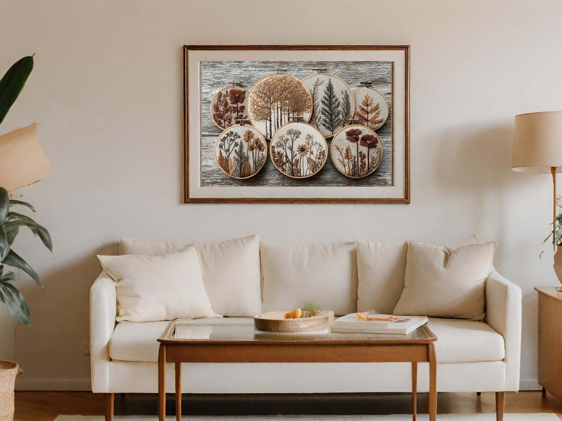 Botanical Themed Art Print with Stunning Landscape