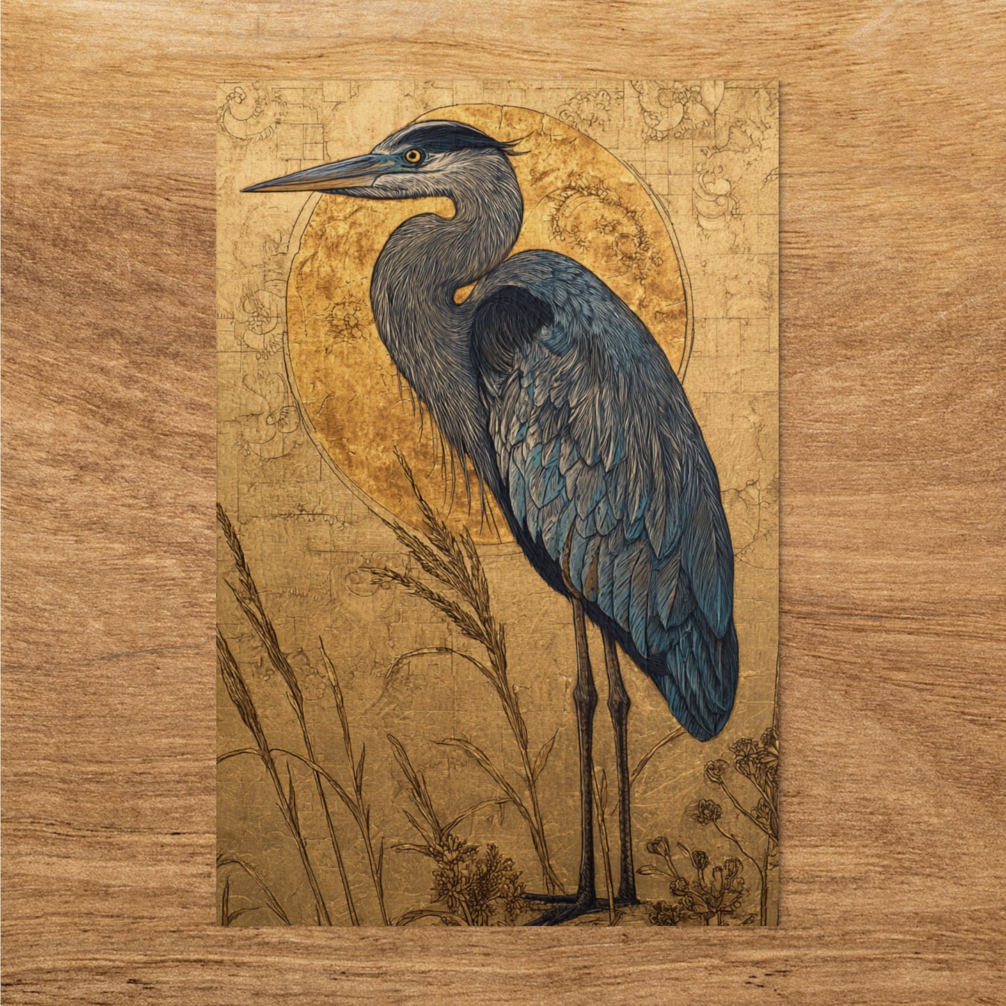 Decorative Poster Featuring Majestic Blue Heron Artwork
