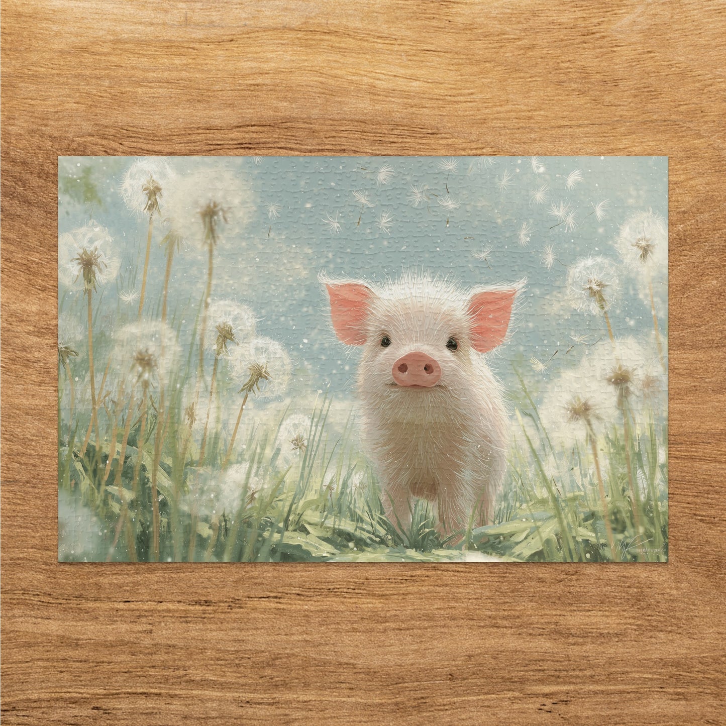 Adorable Piglet Dandelion Field Flying Seeds Cute Animal product type