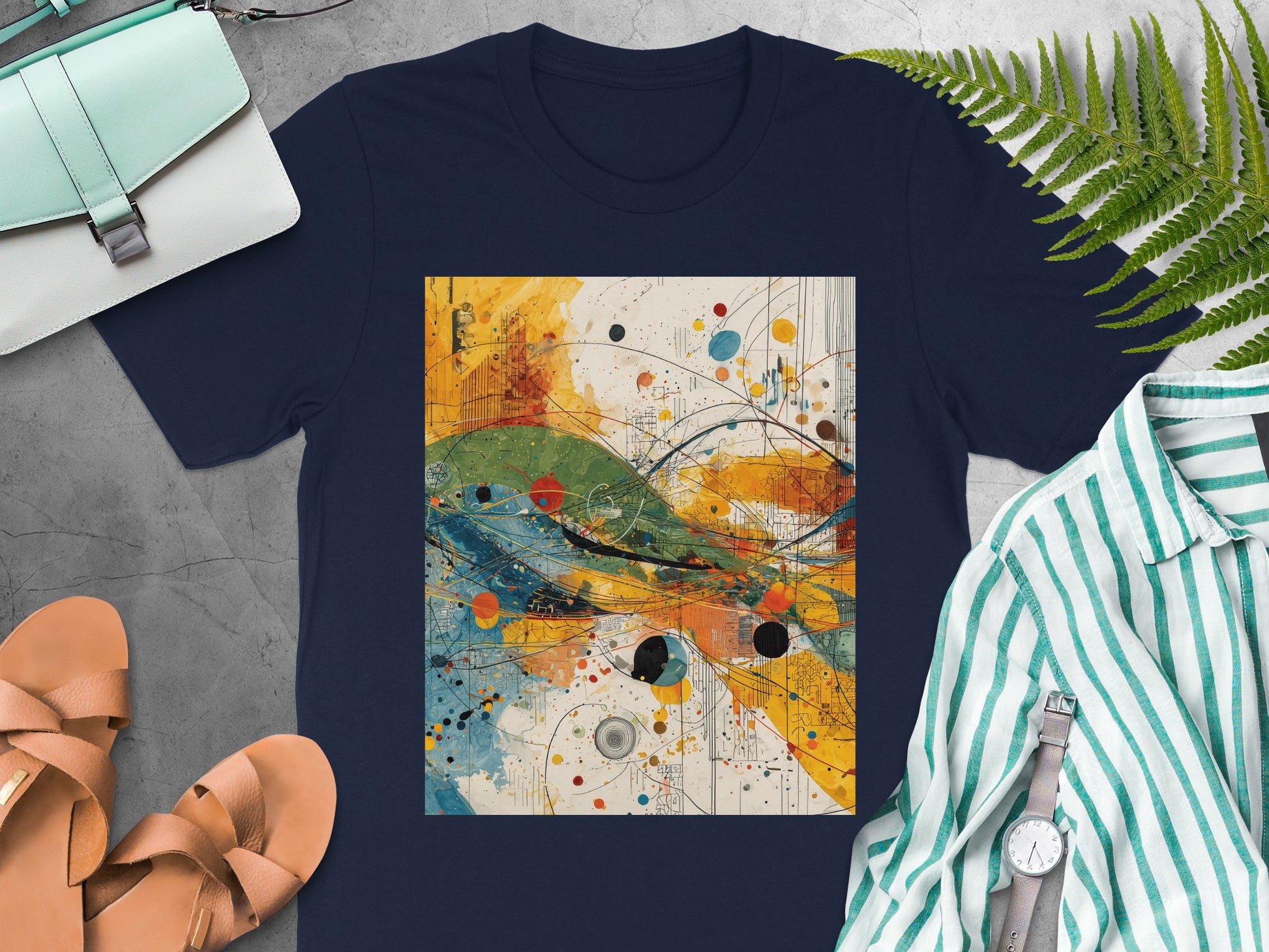 Dynamic Abstract Art Splatter Pattern Vivid product type

Abstract art
Graphic tee
Colorful design
Modern art
Unique print
Artistic shirt
Vibrant colors
Splatter paint
Dynamic pattern
Abstract painting
Creative design
Contemporary art
Cool graphic
Eye-catching
Artistic expression
Navy blue shirt
Orange yellow blue
Green red black
Circle shapes
Line art