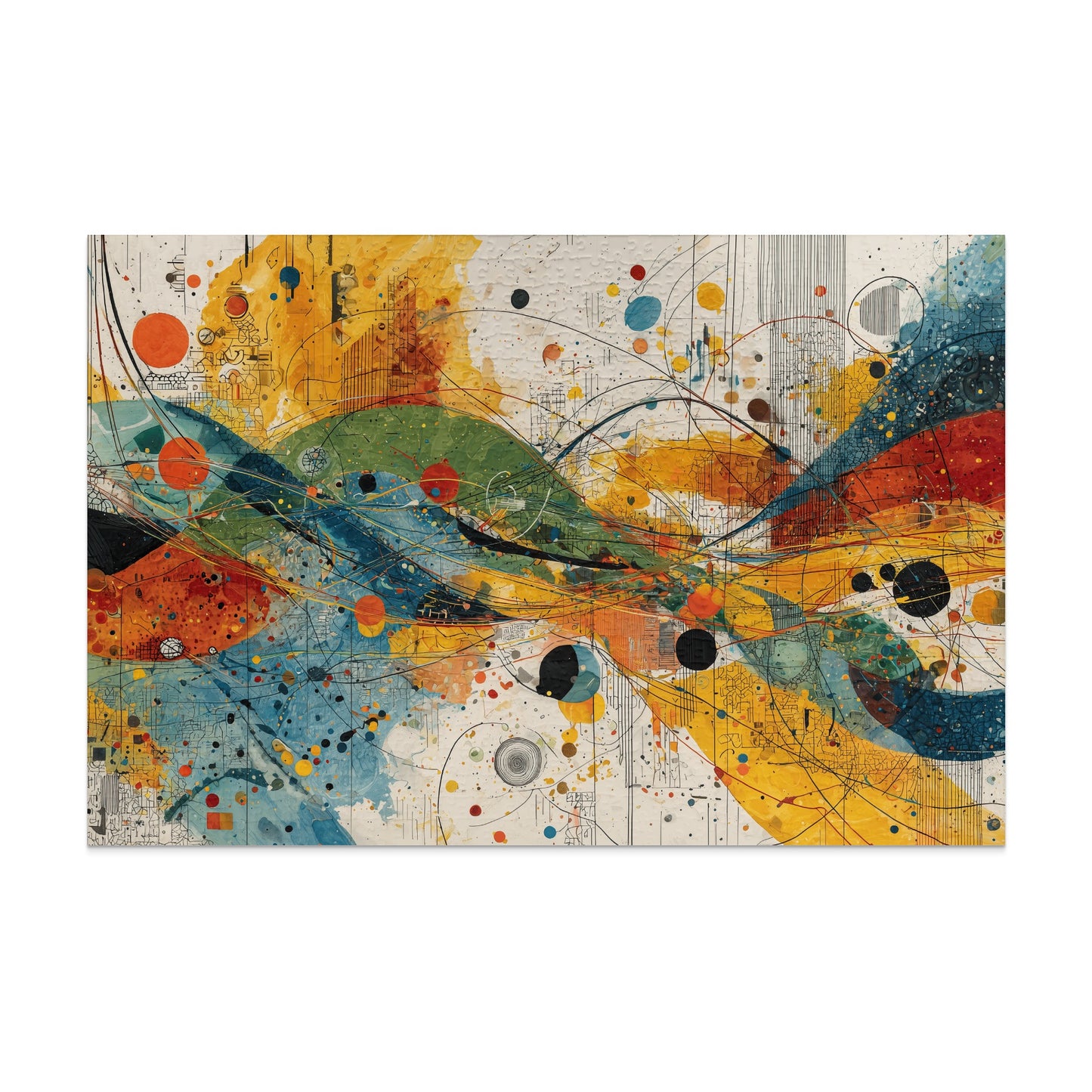 Colorful Dynamic Abstract Modern Art Circles Lines Grid Splash product type