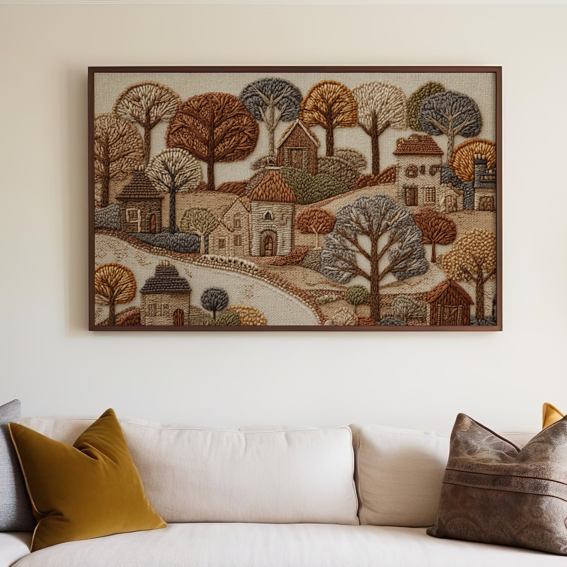 Cozy Countryside Scene Detailed Wall Art Decoration