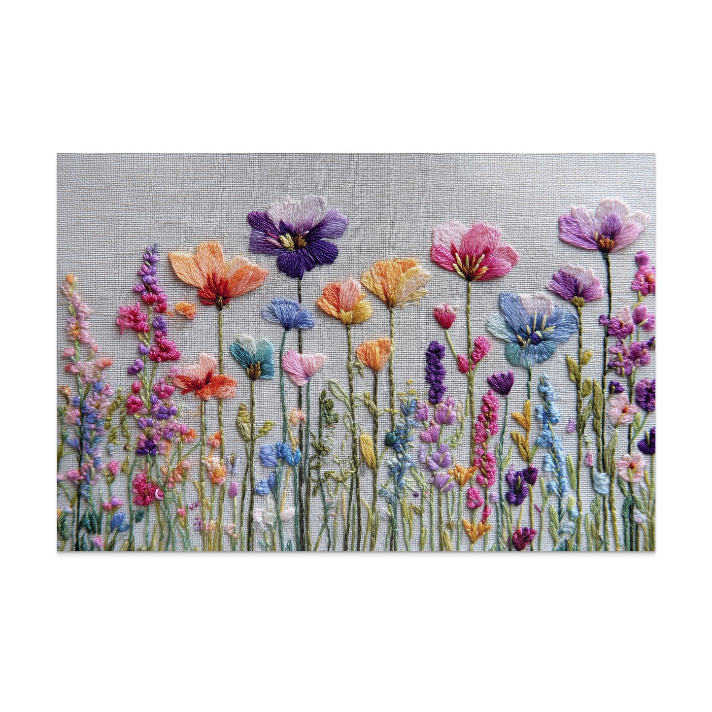 Colorful Wildflower Meadow Embroidery Art product type