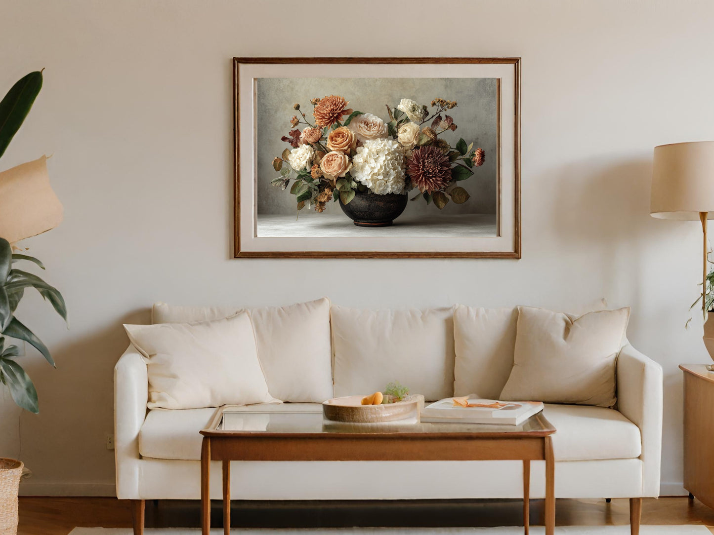Elegant Floral Arrangement Framed Wall Art Decor