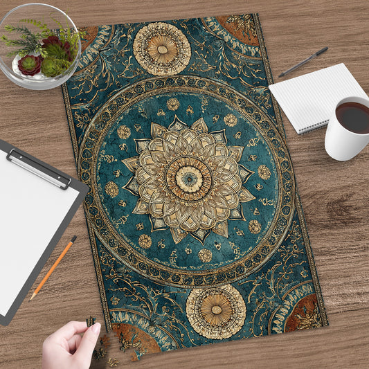 Beautifully Designed Intricate Blue Circle Rug