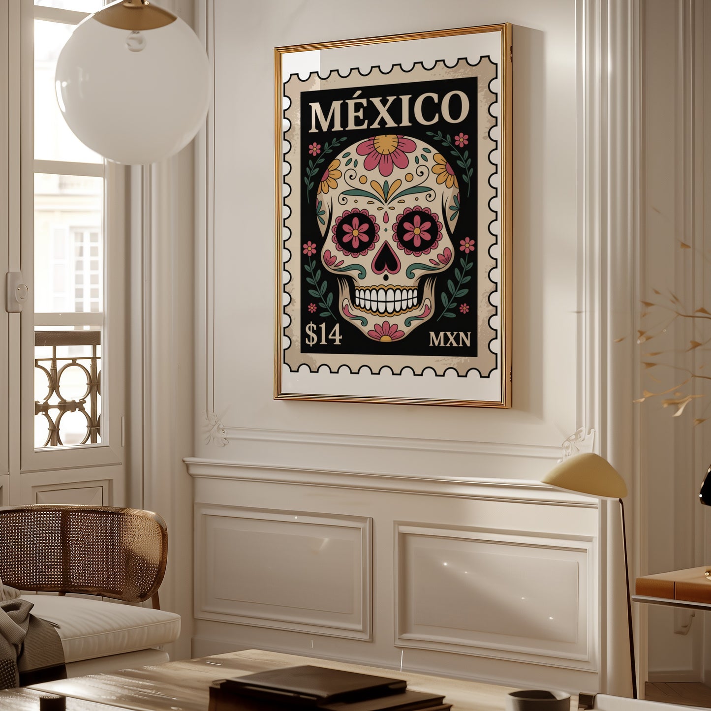 MÉXICO Floral Skull Wall Art Print Decor Product