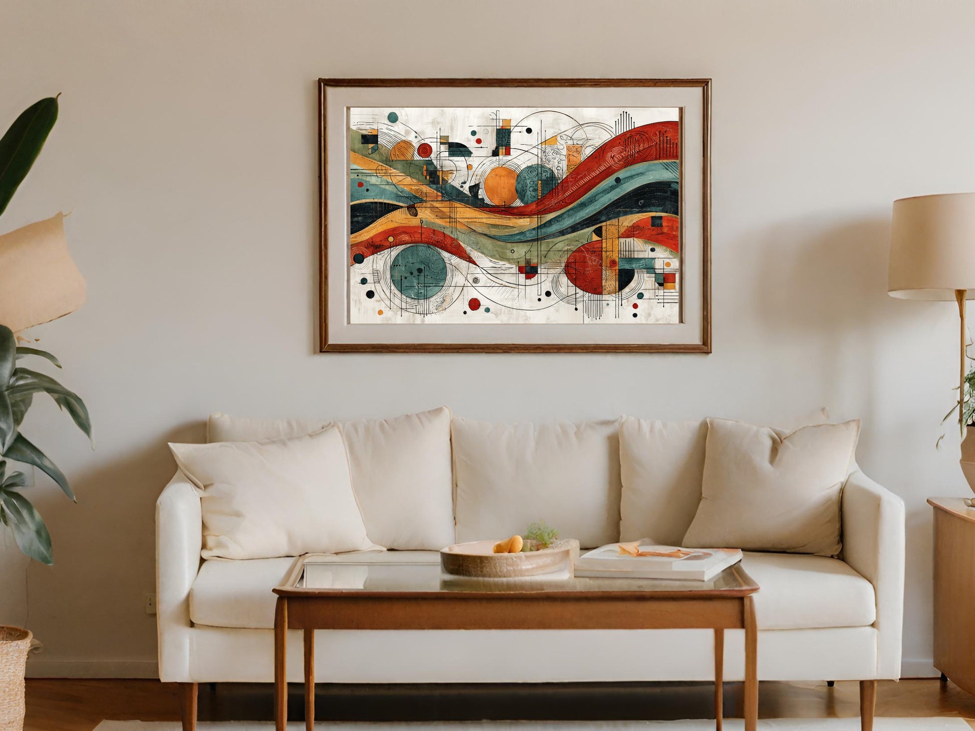 Abstract Dynamic Wavy Geometric Shapes Vibrant Colors product type
Abstract art
Modern artwork
Geometric design
Colorful painting
Contemporary style
Wall decor
Home accent
Artistic print
Vibrant colors
Dynamic composition
Wavy lines
Red artwork
Blue artwork
Orange artwork
Green artwork
Black lines
Framed wall art
Living room decor
Unique design
Eclectic art