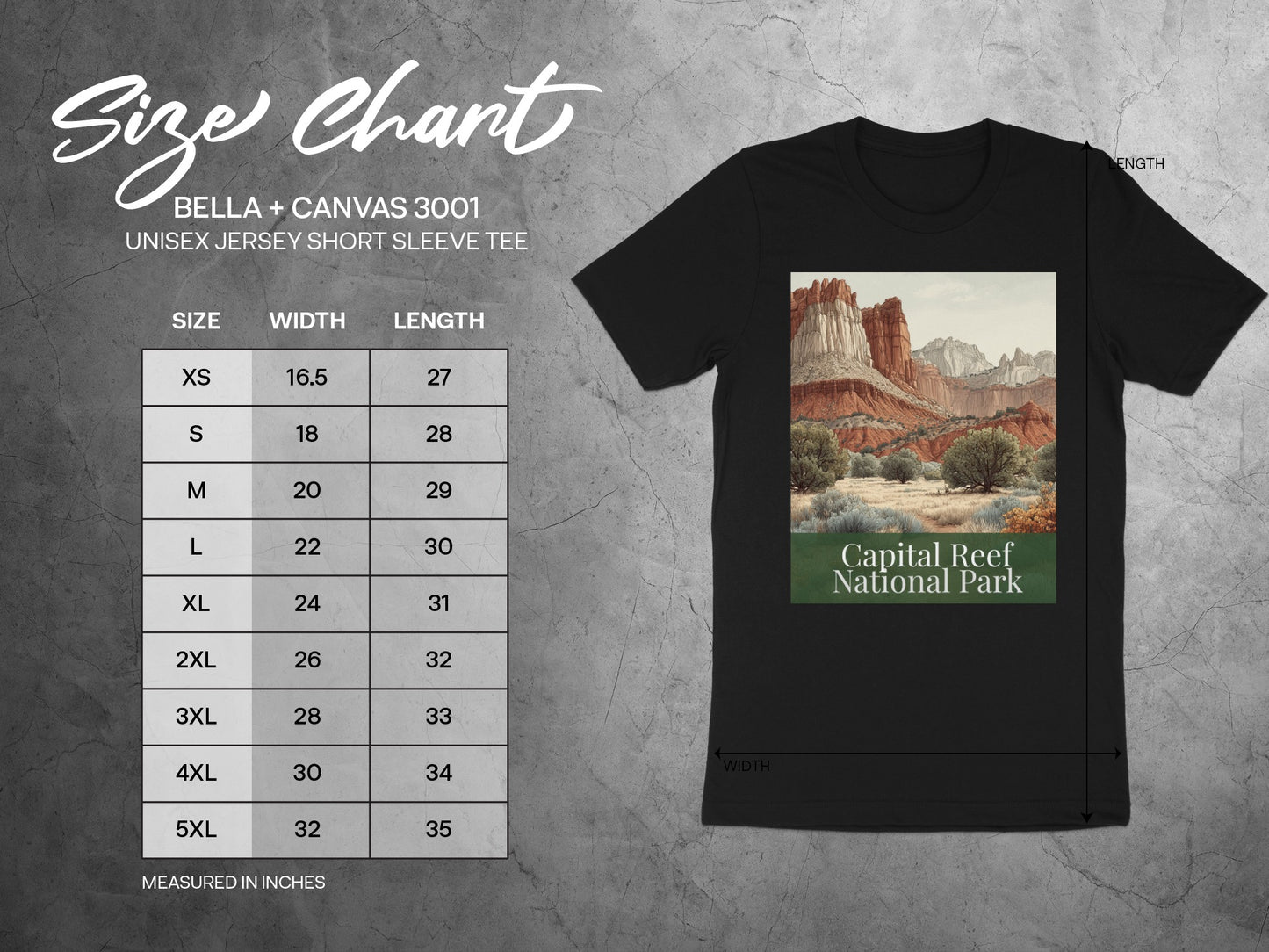 Capital Reef National Park Design Unisex Jersey Tee
