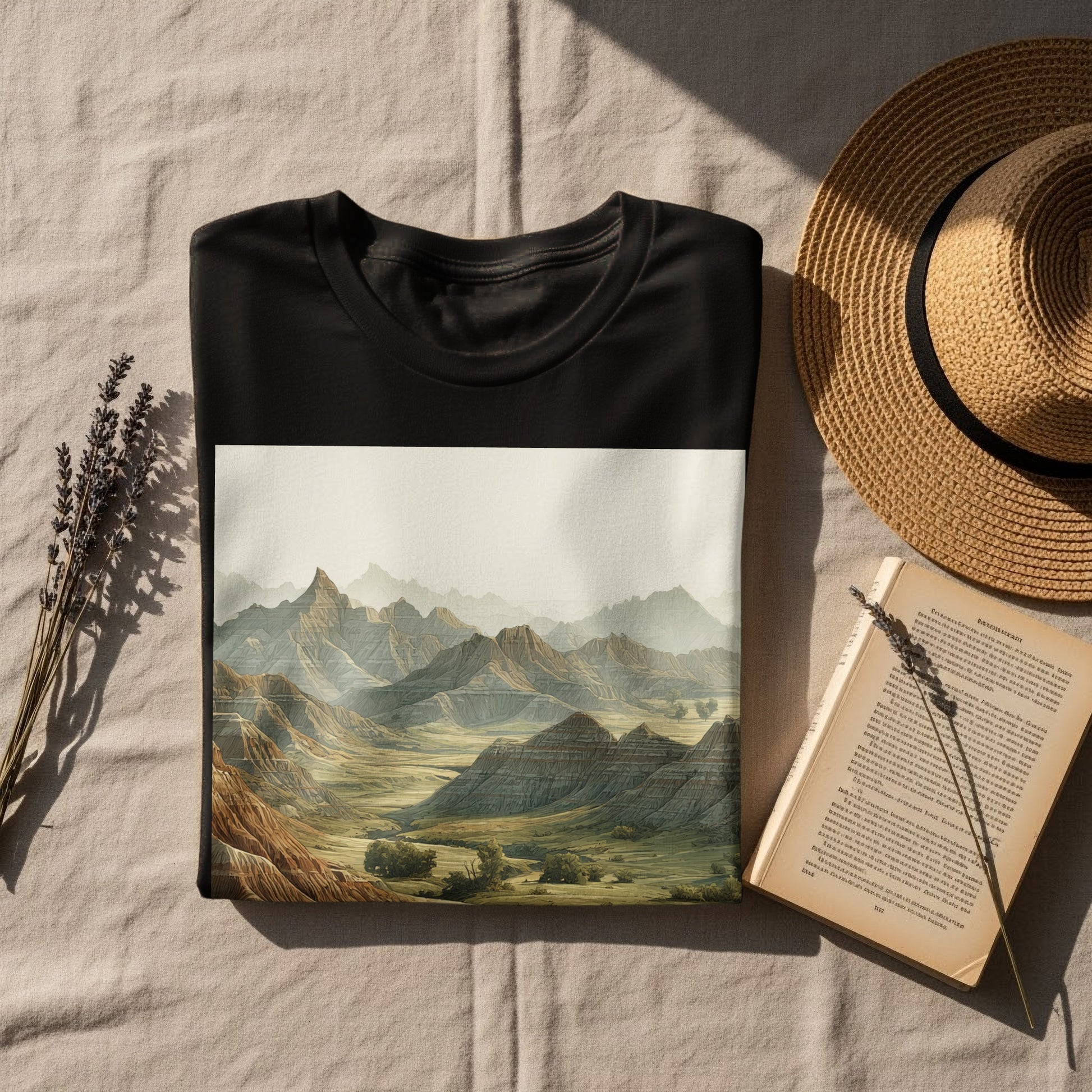 Scenic Mountain Landscape Printed T-Shirt for Nature Explorers