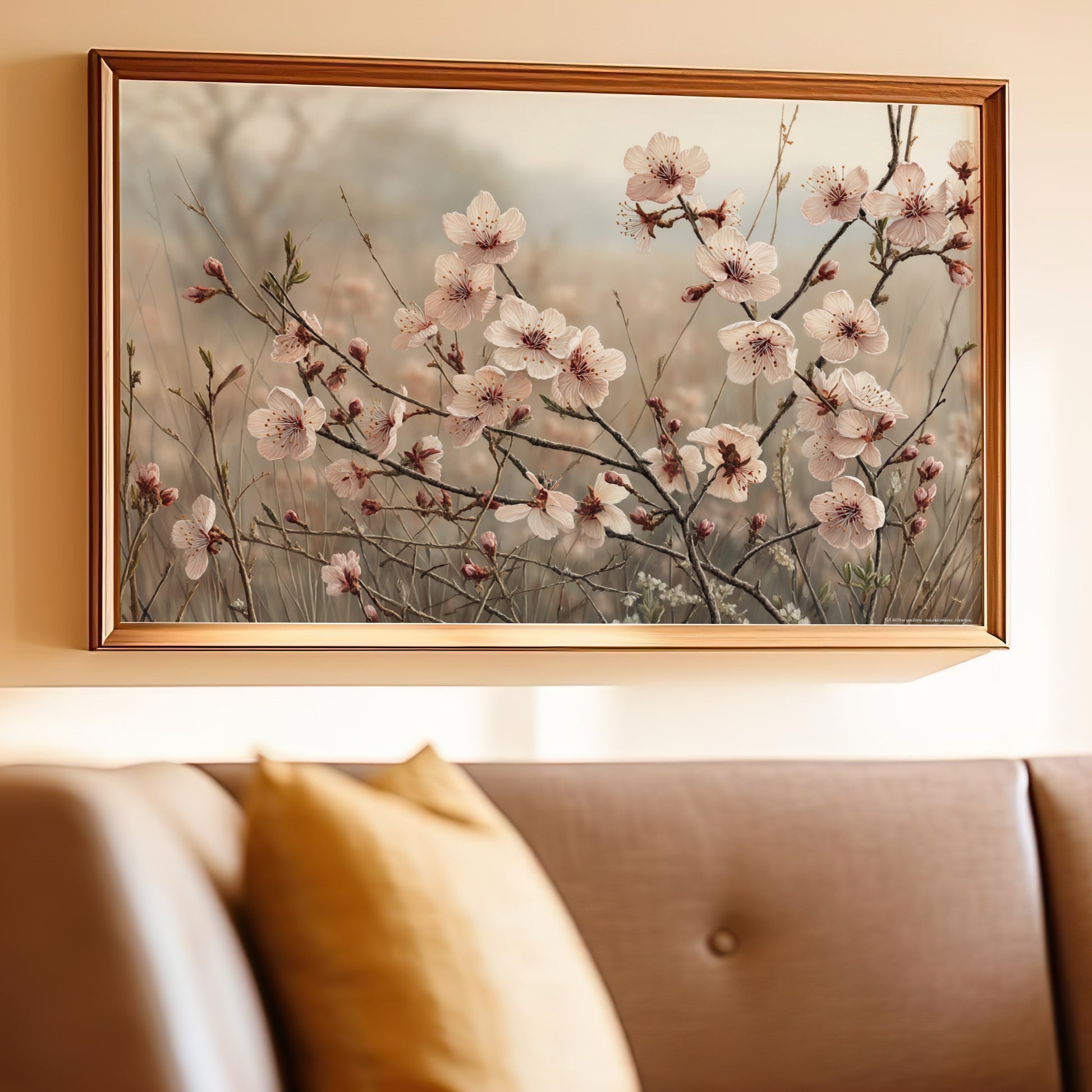Elegant Wall Art Decor with Cherry Blossom Design