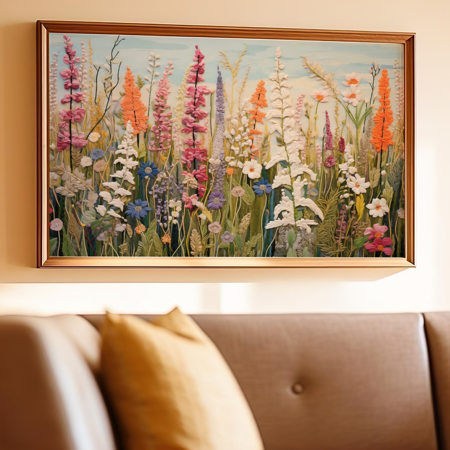 Vibrant Wildflower Meado Canvas Wall Art for Home Decor