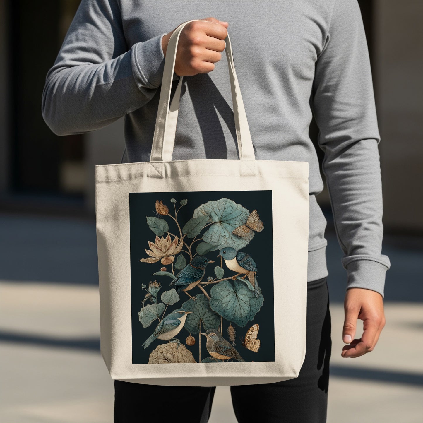 Stylish Tote Bag with Elegant Nature Design