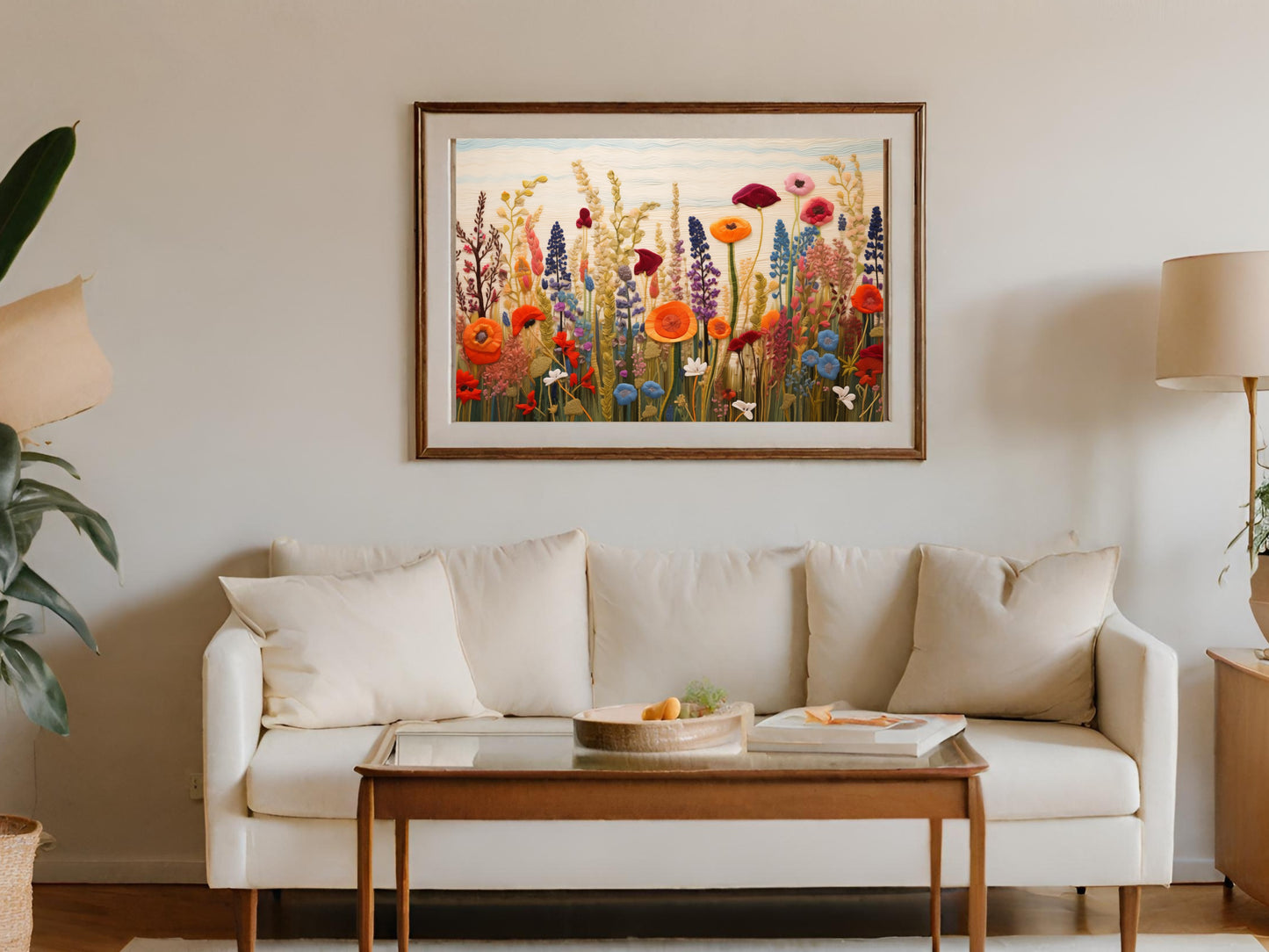 Vibrant Floral Art Print for Living Room Decoration