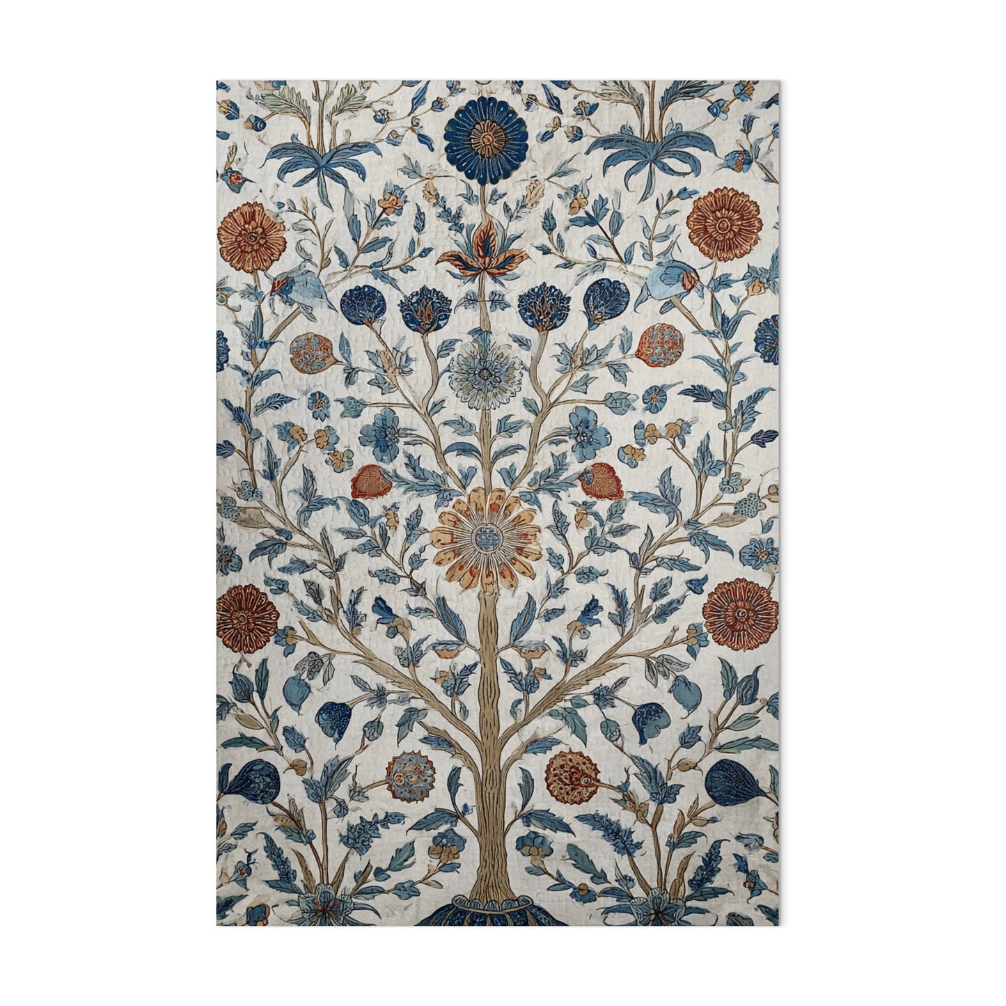 Exquisite Floral Tree of Life Tapestry Design