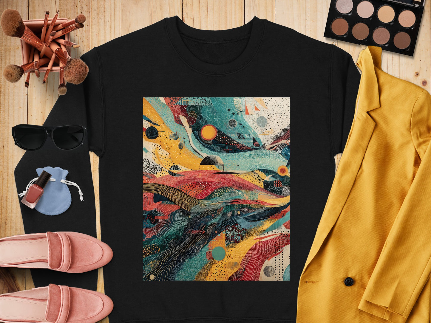 Vibrant Abstract Pattern Colorful Artistic Graphic Pullover product type