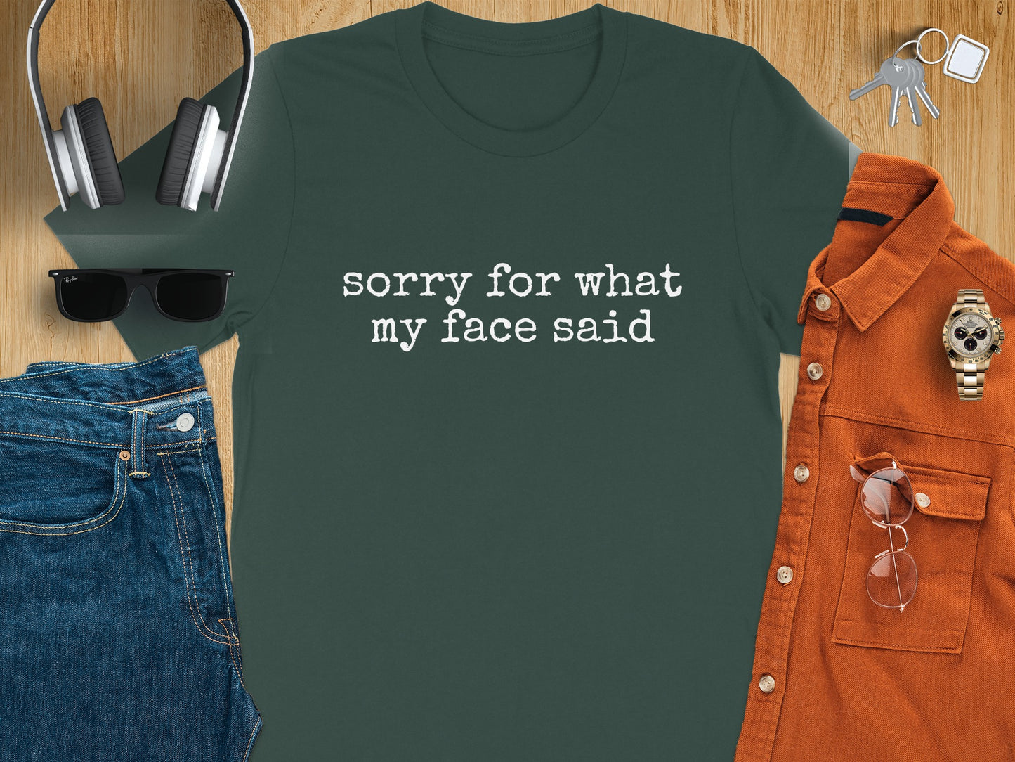 Sorry for What My Face Said Graphic Tee Shirt