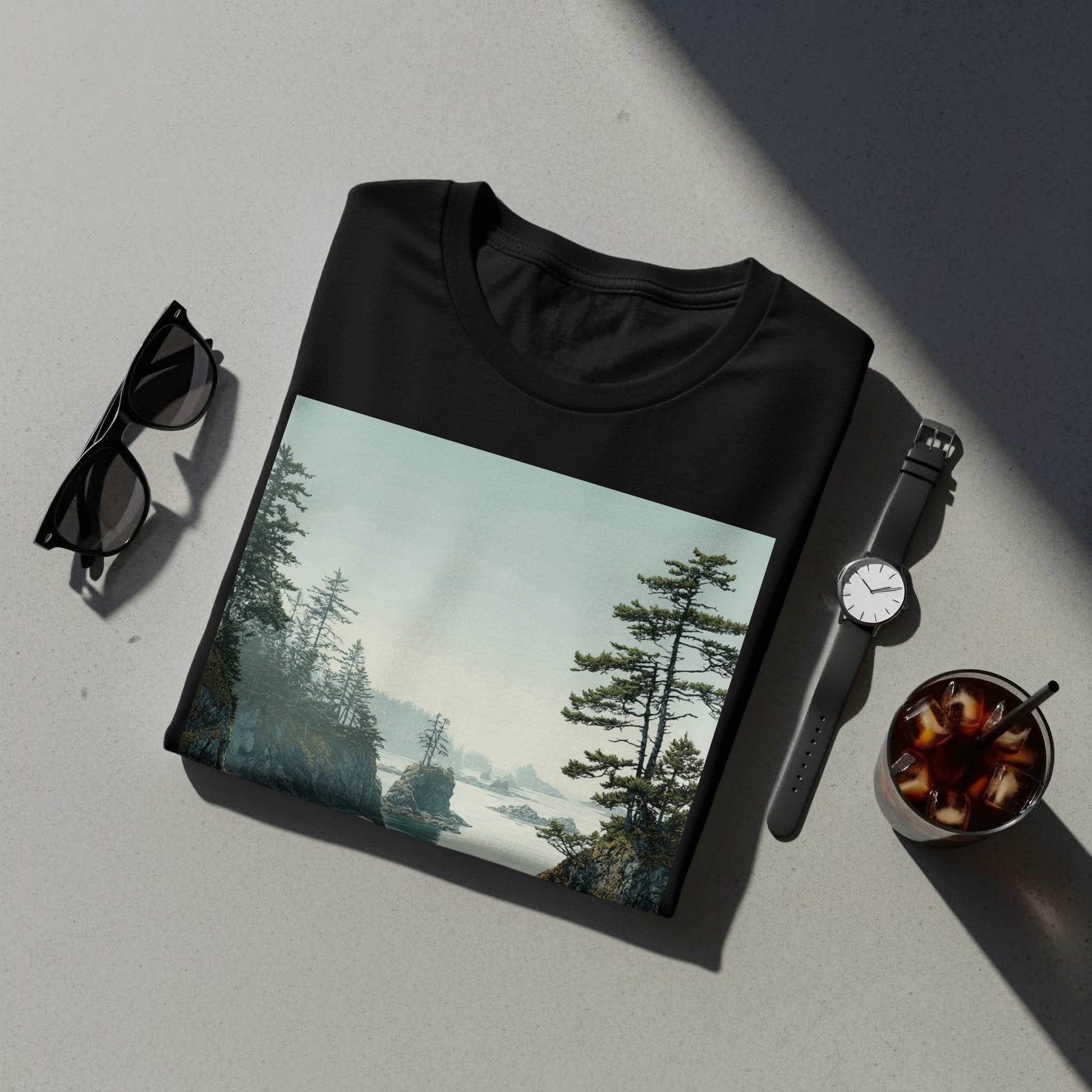 Scenic Mountain River Art Print T-shirt Product