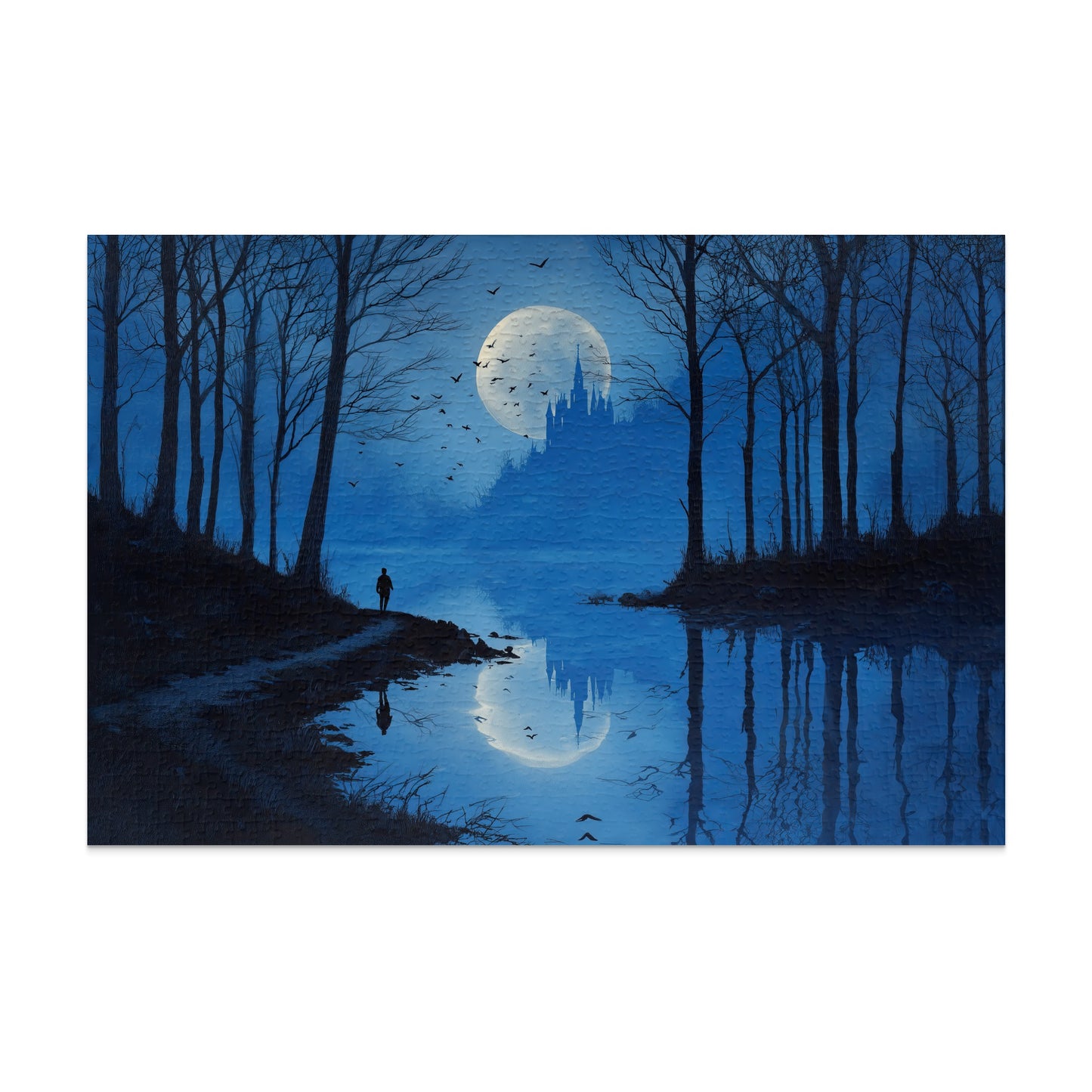 Eerie Full Moon Night Castle Water Reflection product type
Moonlit Landscape, Full Moon Art, Castle Silhouette, Dark Forest Scene, Night Sky Vision, Water Reflection, Eerie Atmosphere, Mysterious Path, Lone Figure Walk, Blue Aesthetic, Fantasy Painting, Gothic Scenery, Bare Trees Art, Lakeside View, Winter Night Dream, Spooky Art Print, Enchanted Forest, Majestic Castle, Moonlight Serenity, Evening Walk